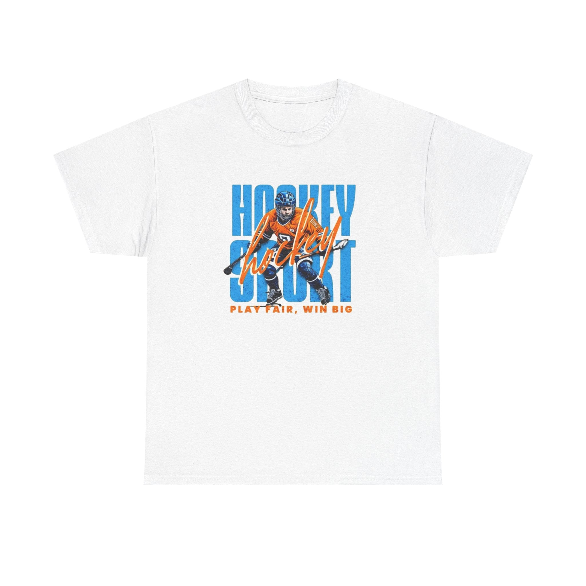 Hockey Spirit Tee — 'Play Fair, Win Big' Retro Hockey Player T-Shirt