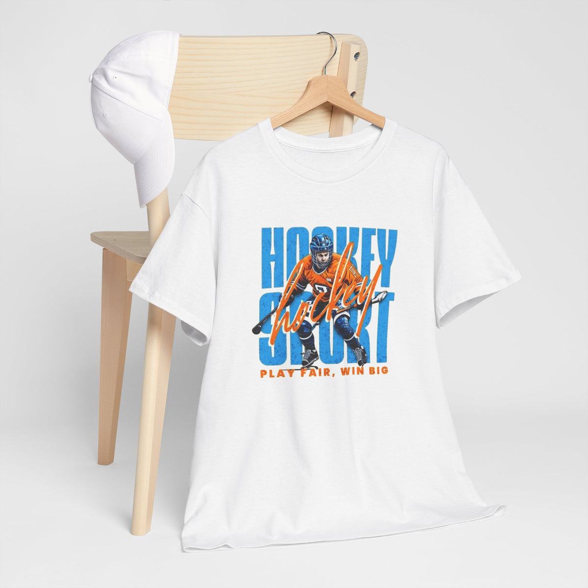 Hockey Spirit Tee — 'Play Fair, Win Big' Retro Hockey Player T-Shirt