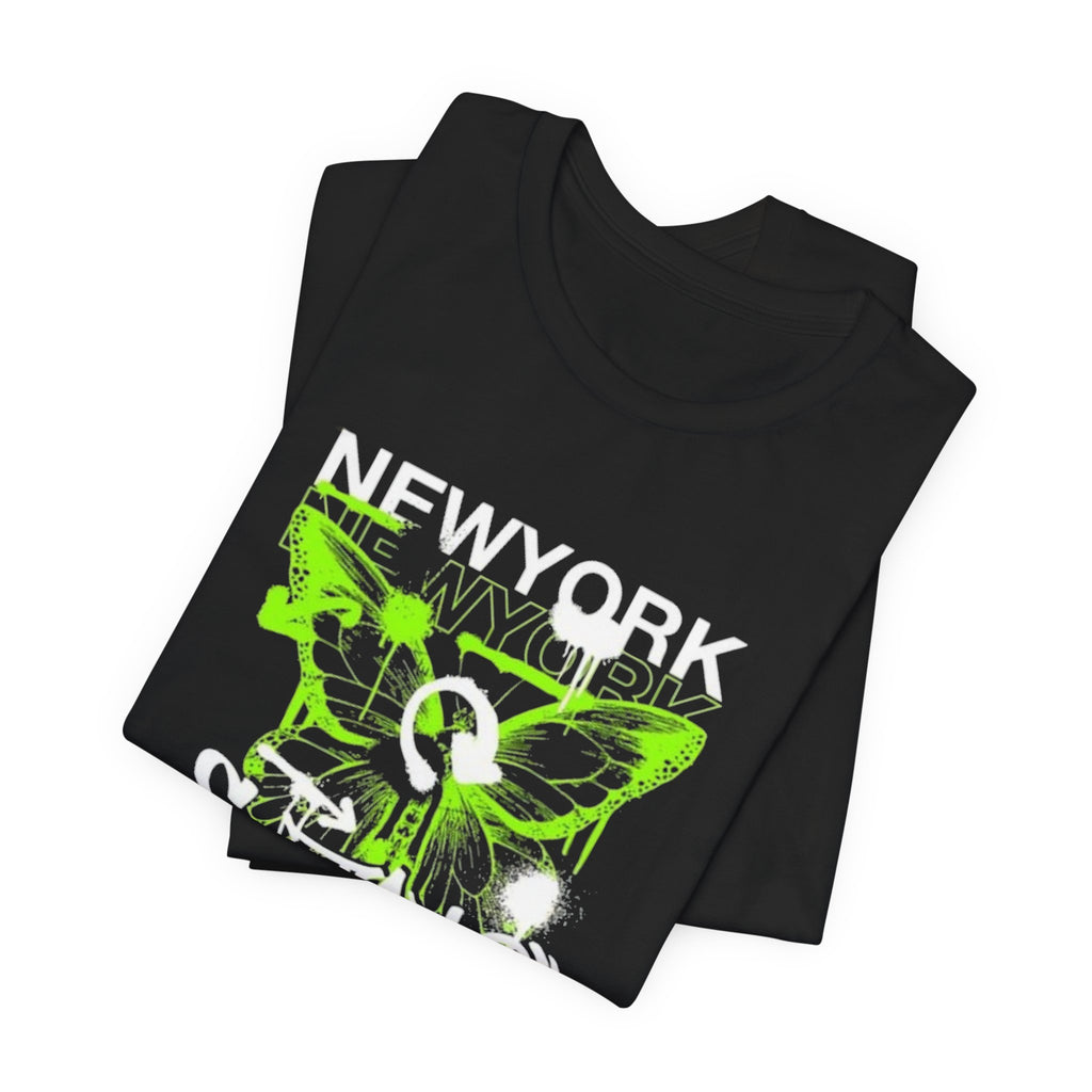 New York Graffiti Butterfly Tee — Street Skate Graphic T-Shirt