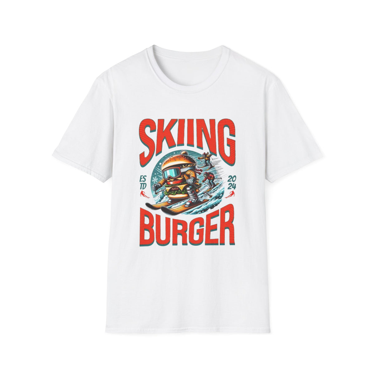 Skiing Burger T-Shirt — Retro Ski Helmet Graphic Tee