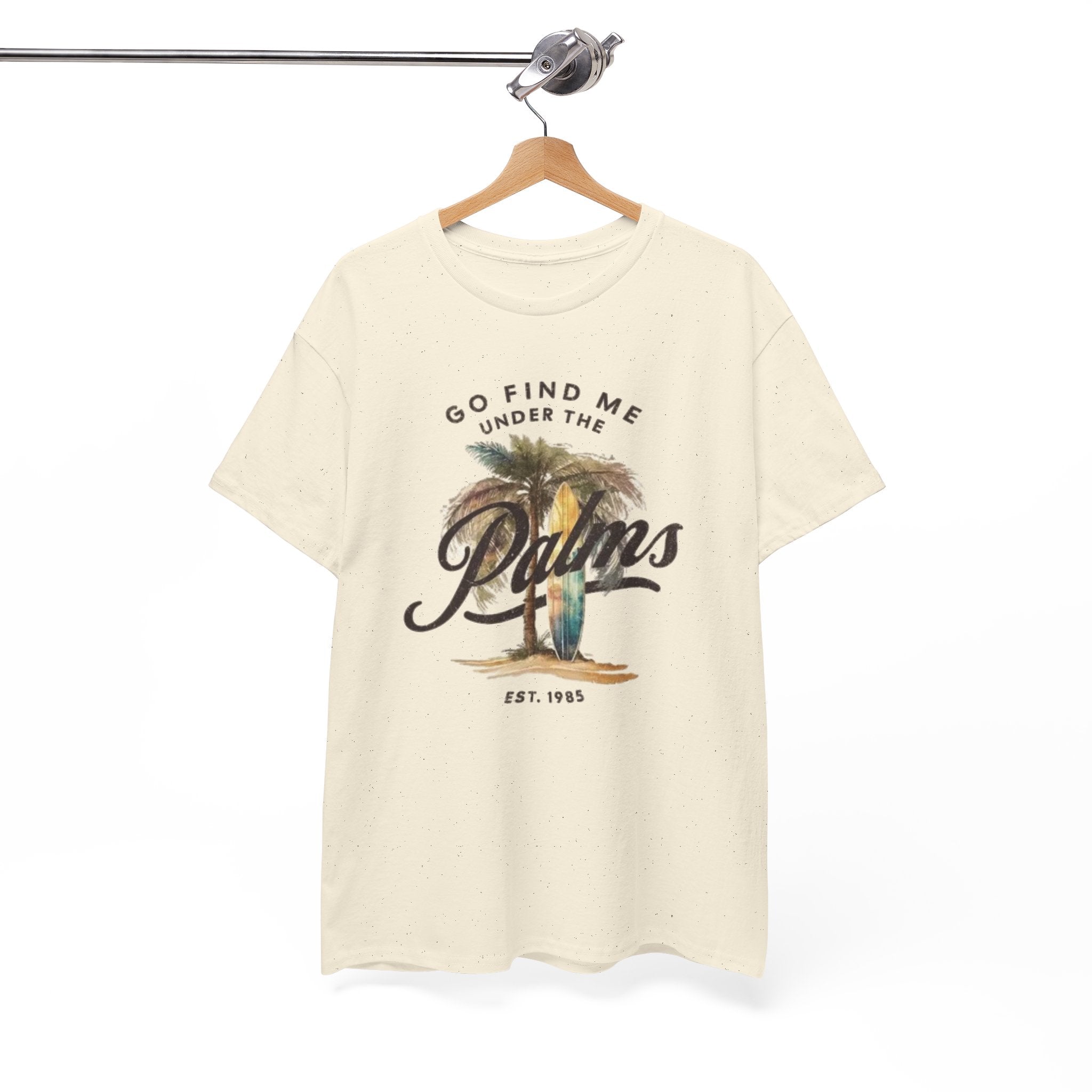 Palms Vintage Tee — "Go Find Me Under the Palms" Tropical Graphic Shirt