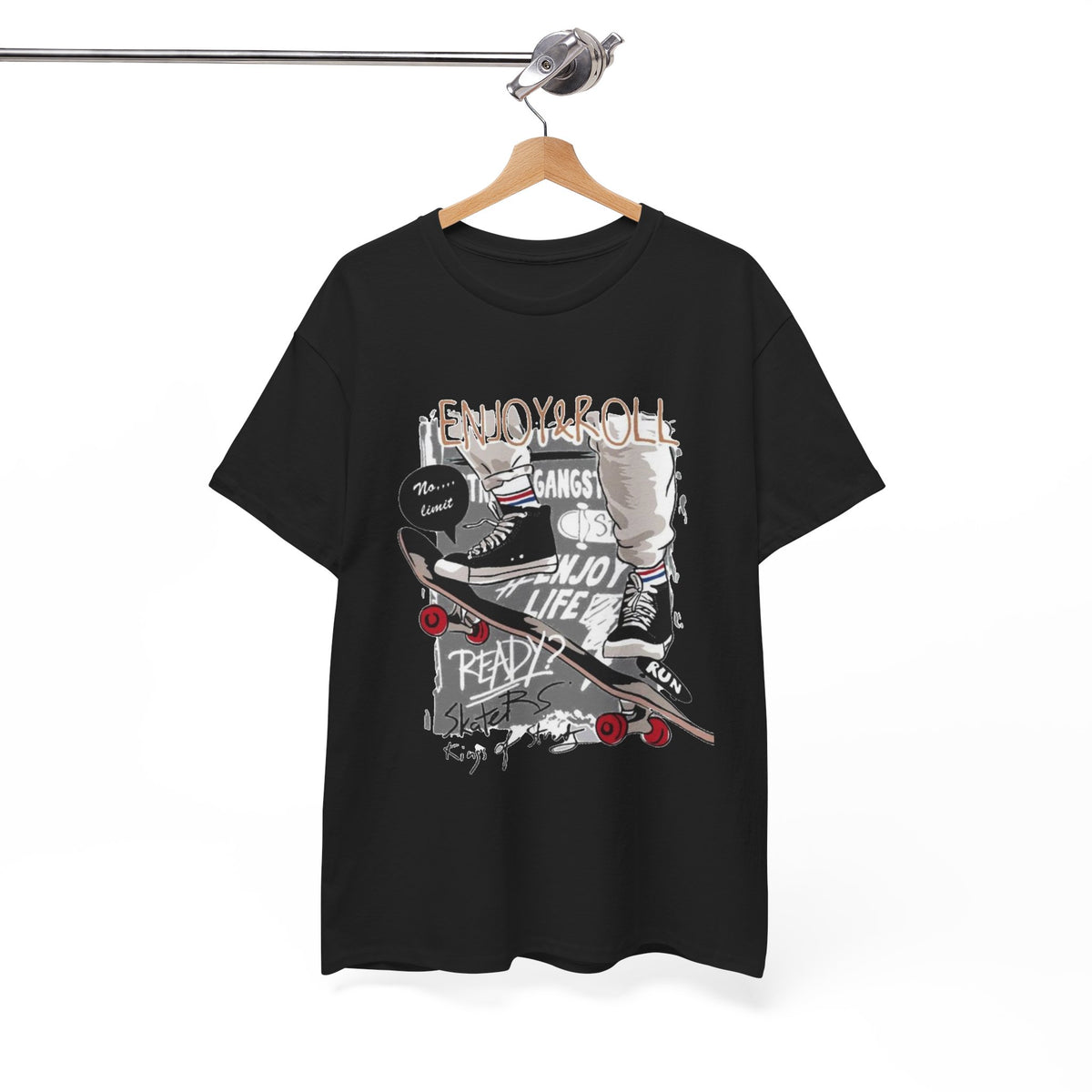 Skateboard Graphic Tee — "Ready to Roll" Vintage Skate Life Shirt
