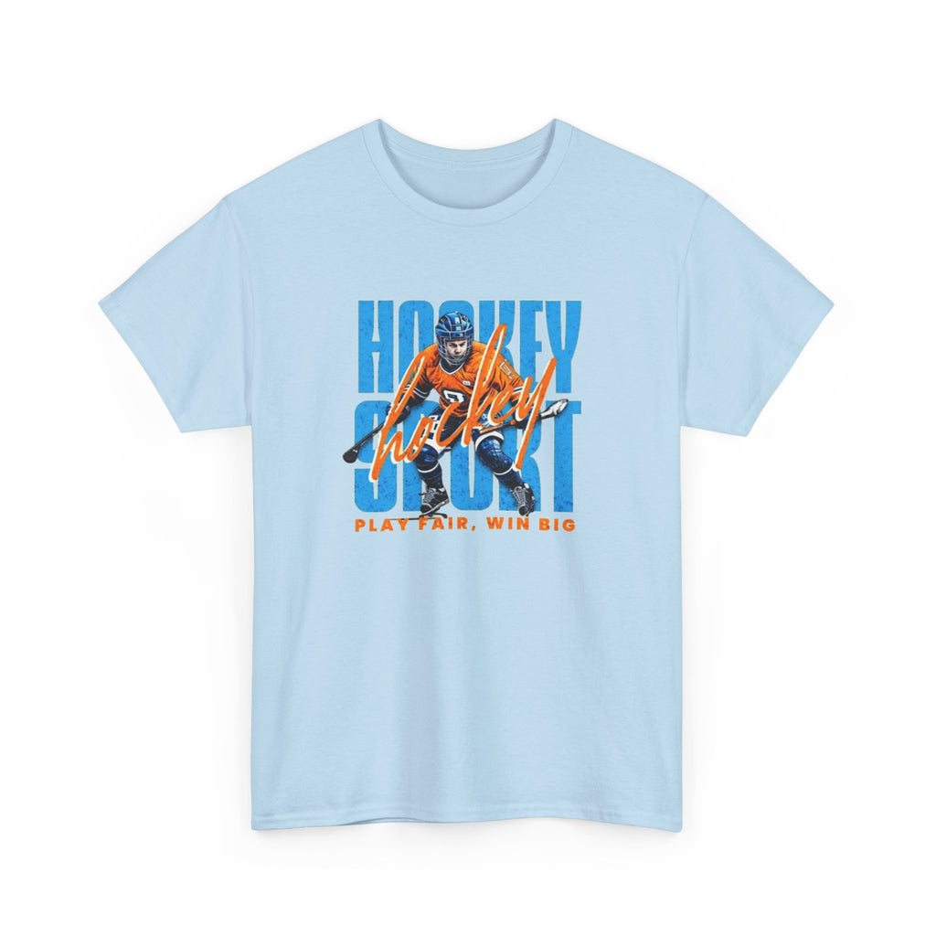 Hockey Spirit Tee — 'Play Fair, Win Big' Retro Hockey Player T-Shirt