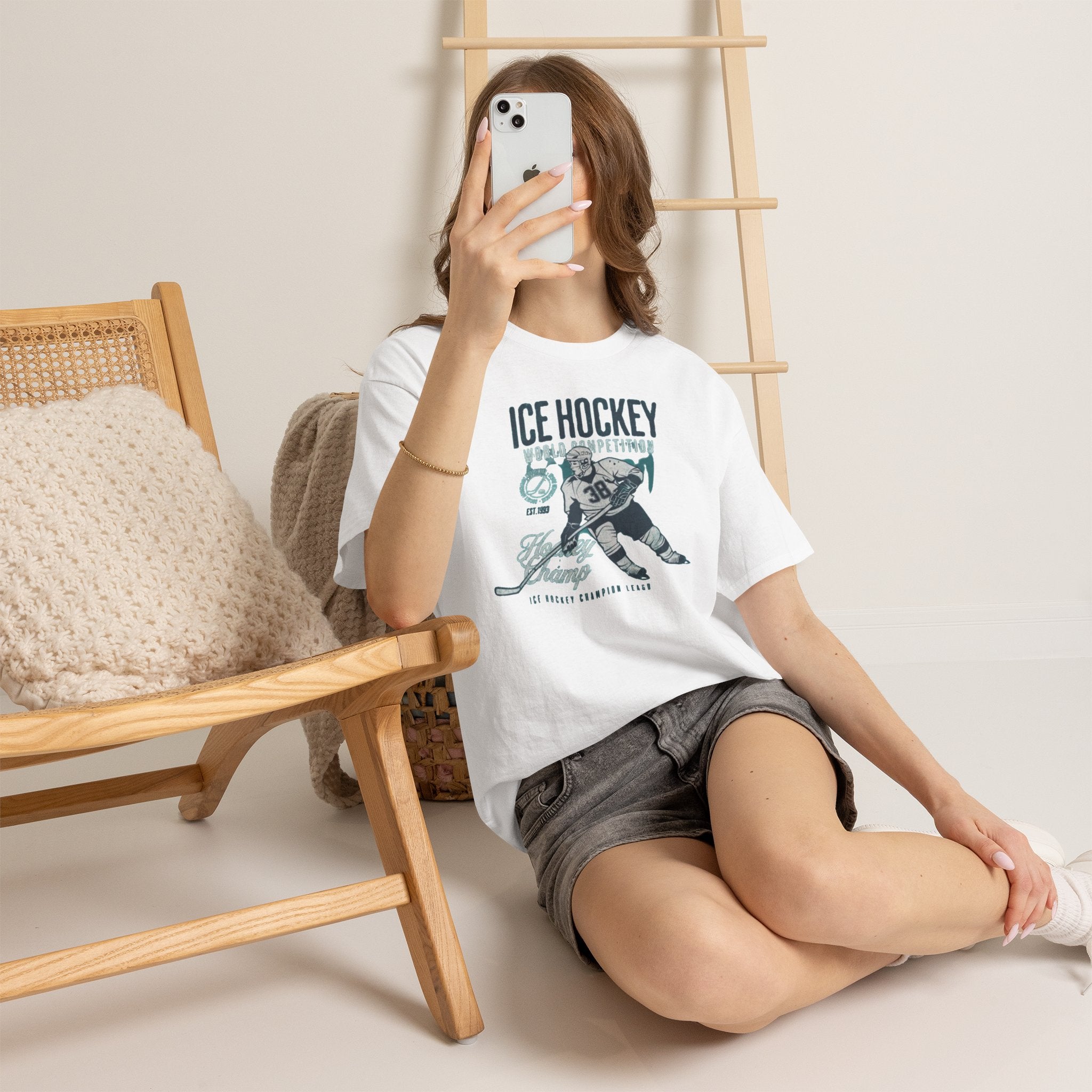 Ice Hockey Player Vintage Graphic Tee