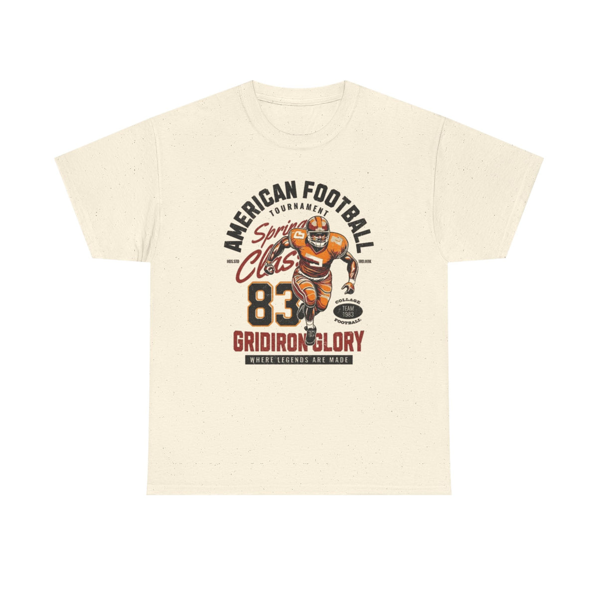 Football Gridiron Glory Tee — Vintage American Football Player Graphic Shirt