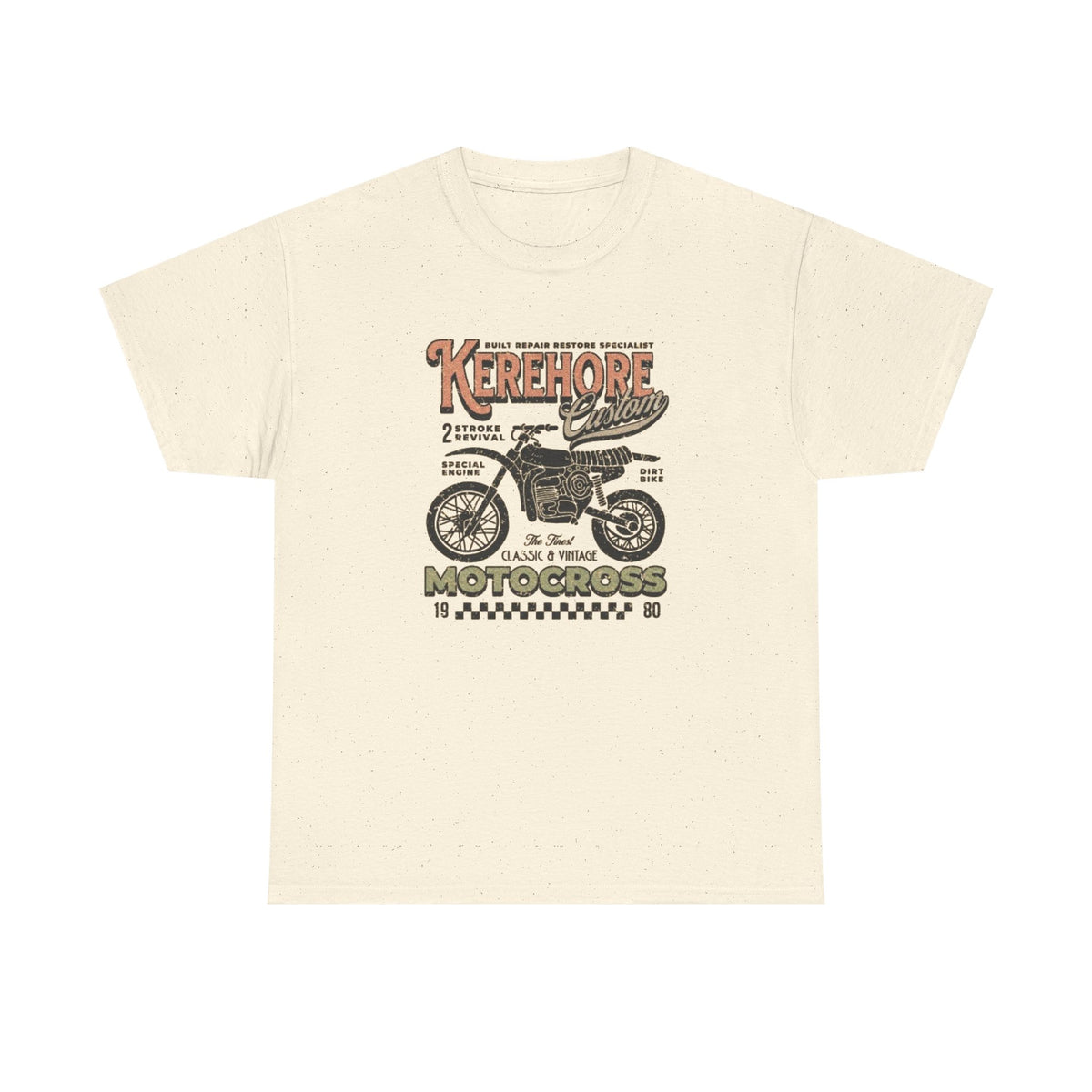 Kerehore Vintage Motocross Bike Tee — Retro Motorcycle Racing Graphic T-Shirt
