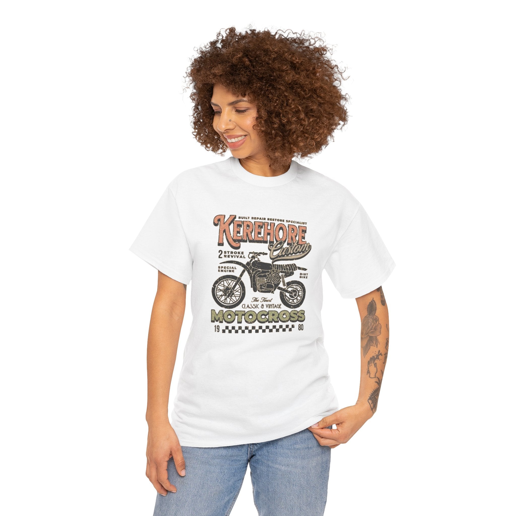 Kerehore Vintage Motocross Bike Tee — Retro Motorcycle Racing Graphic T-Shirt