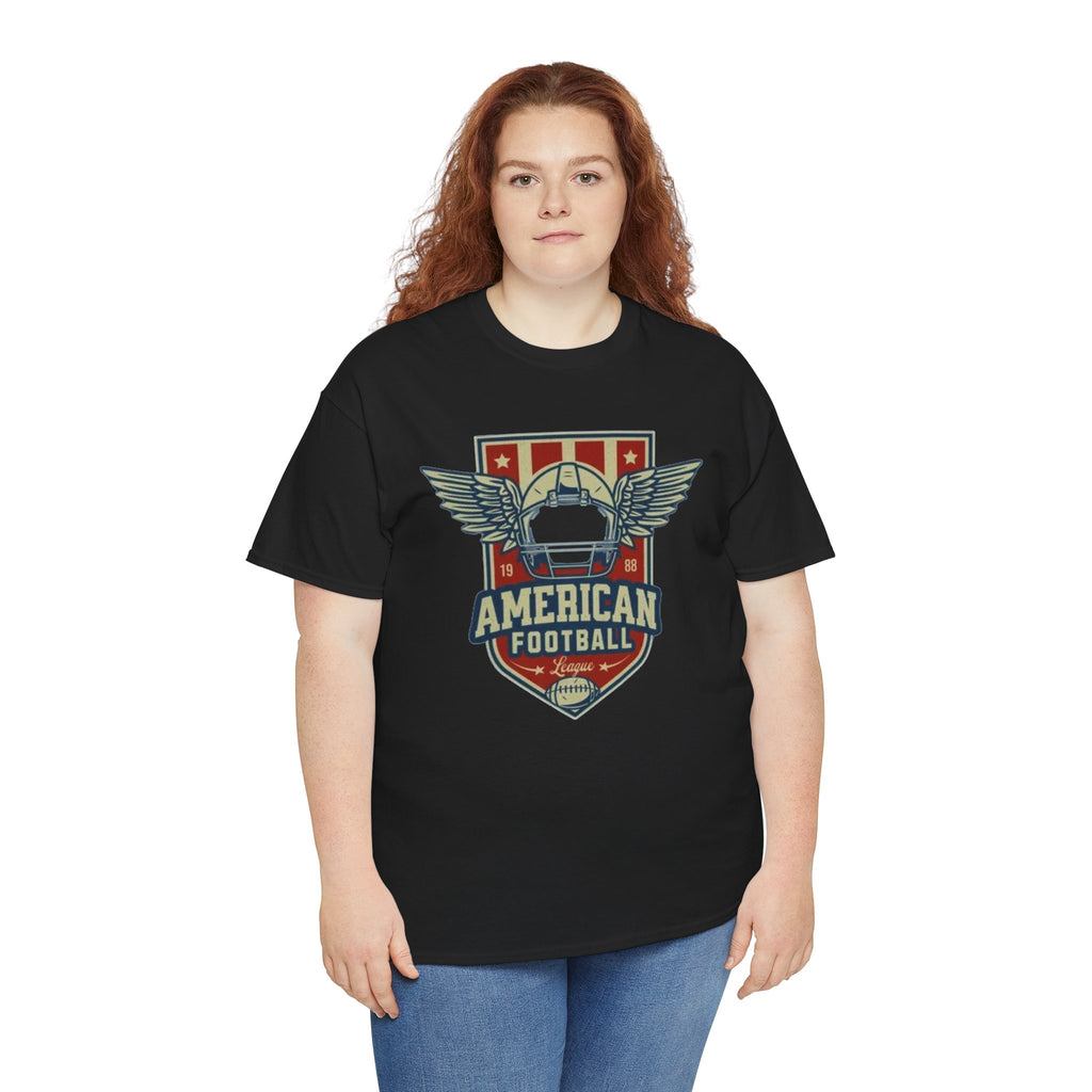 American Football Shield Tee — Vintage Helmet & Wings Graphic