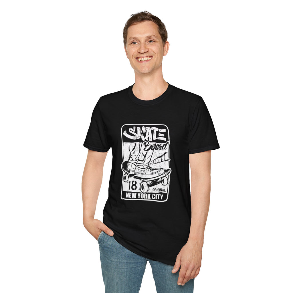 Skateboard Graphic T‑Shirt — NYC Skate Crew Vintage Logo