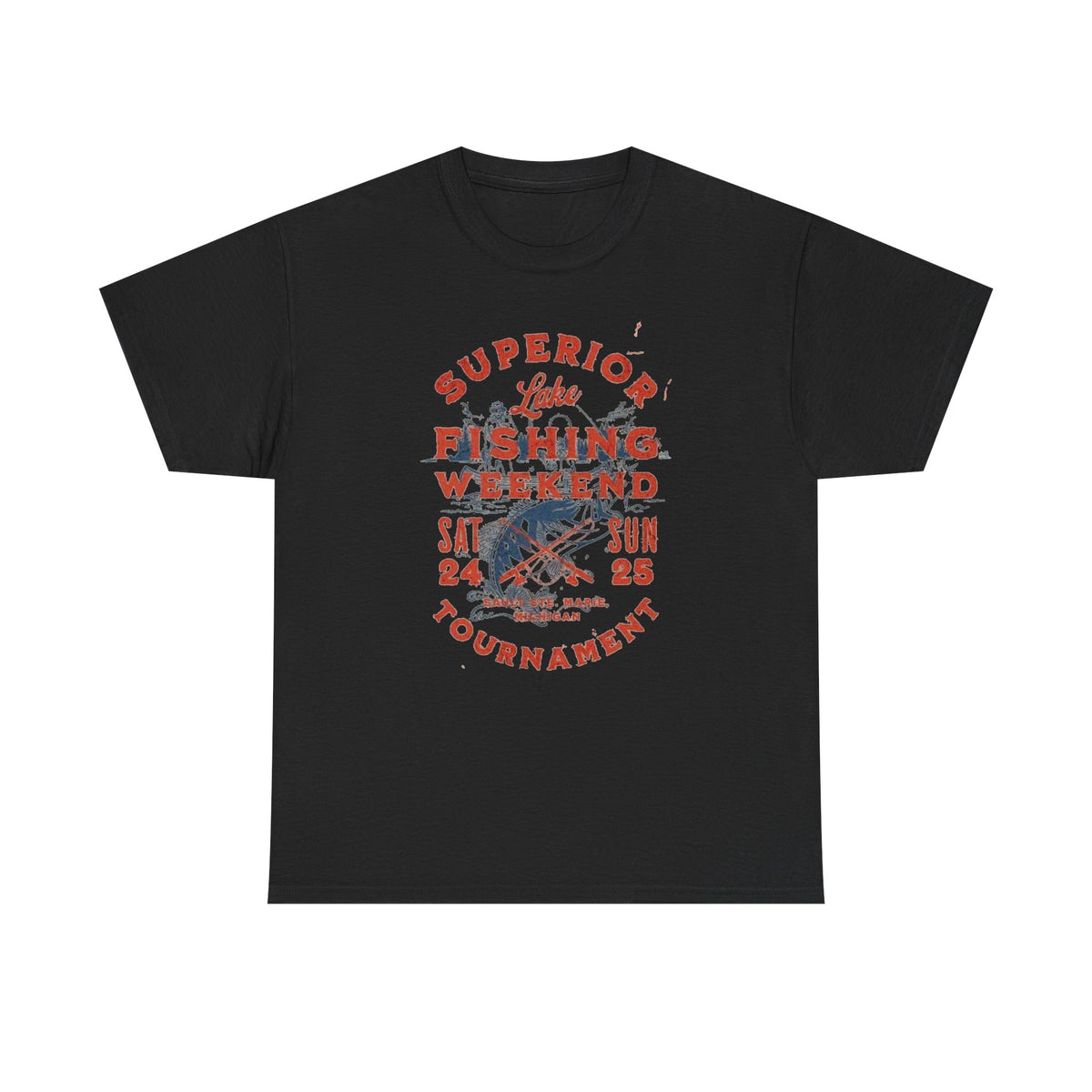 Fishing Tournament Tee — "Superior Lake Fishing Weekend" Vintage Fishing Shirt