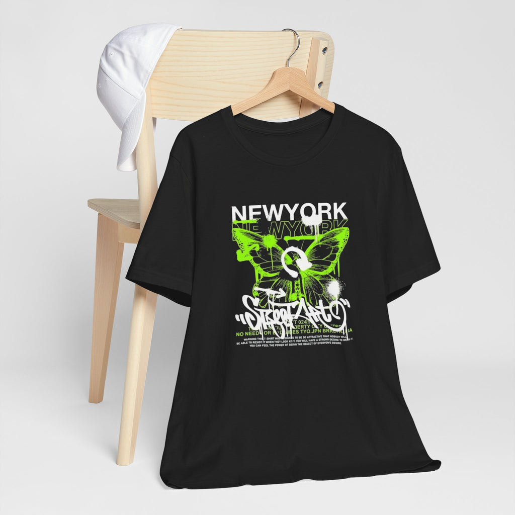 New York Graffiti Butterfly Tee — Street Skate Graphic T-Shirt
