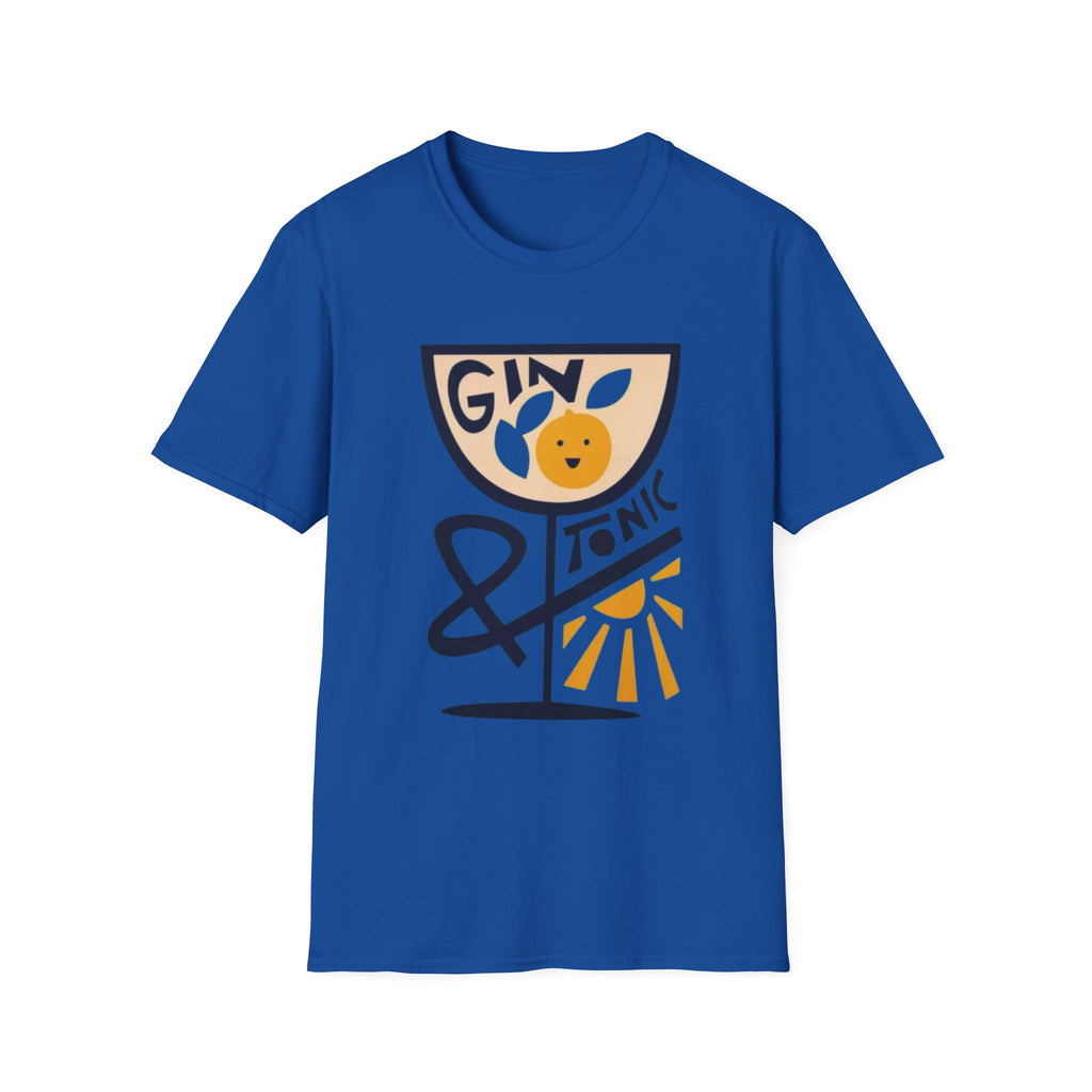 Gin & Tonic Graphic T-Shirt — Retro Cocktail Tee with Orange Slice