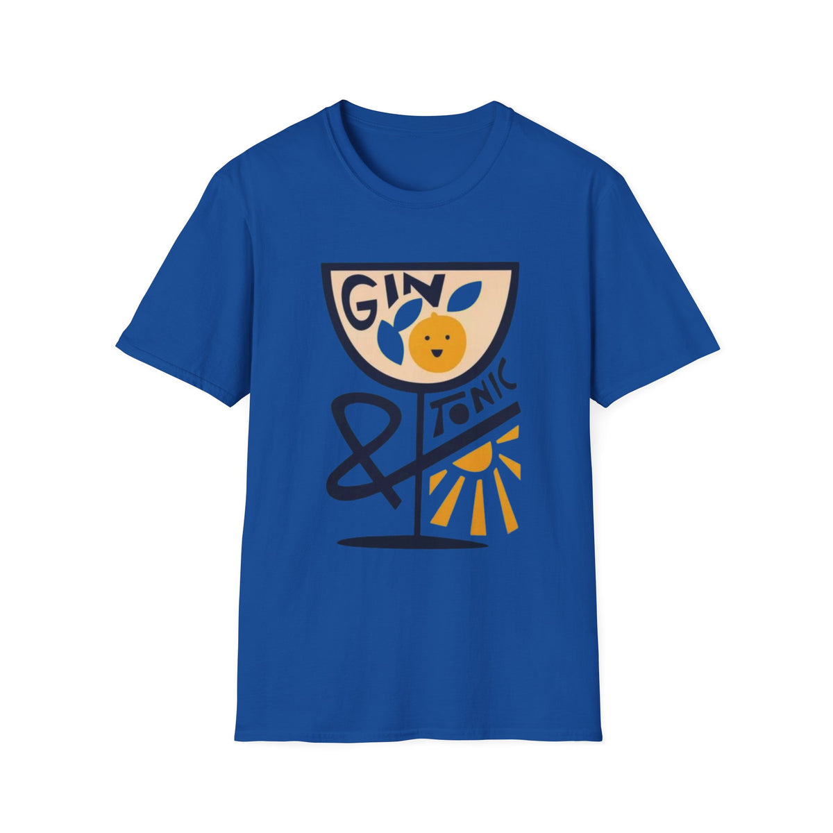 Gin & Tonic Graphic T-Shirt — Retro Cocktail Tee with Orange Slice