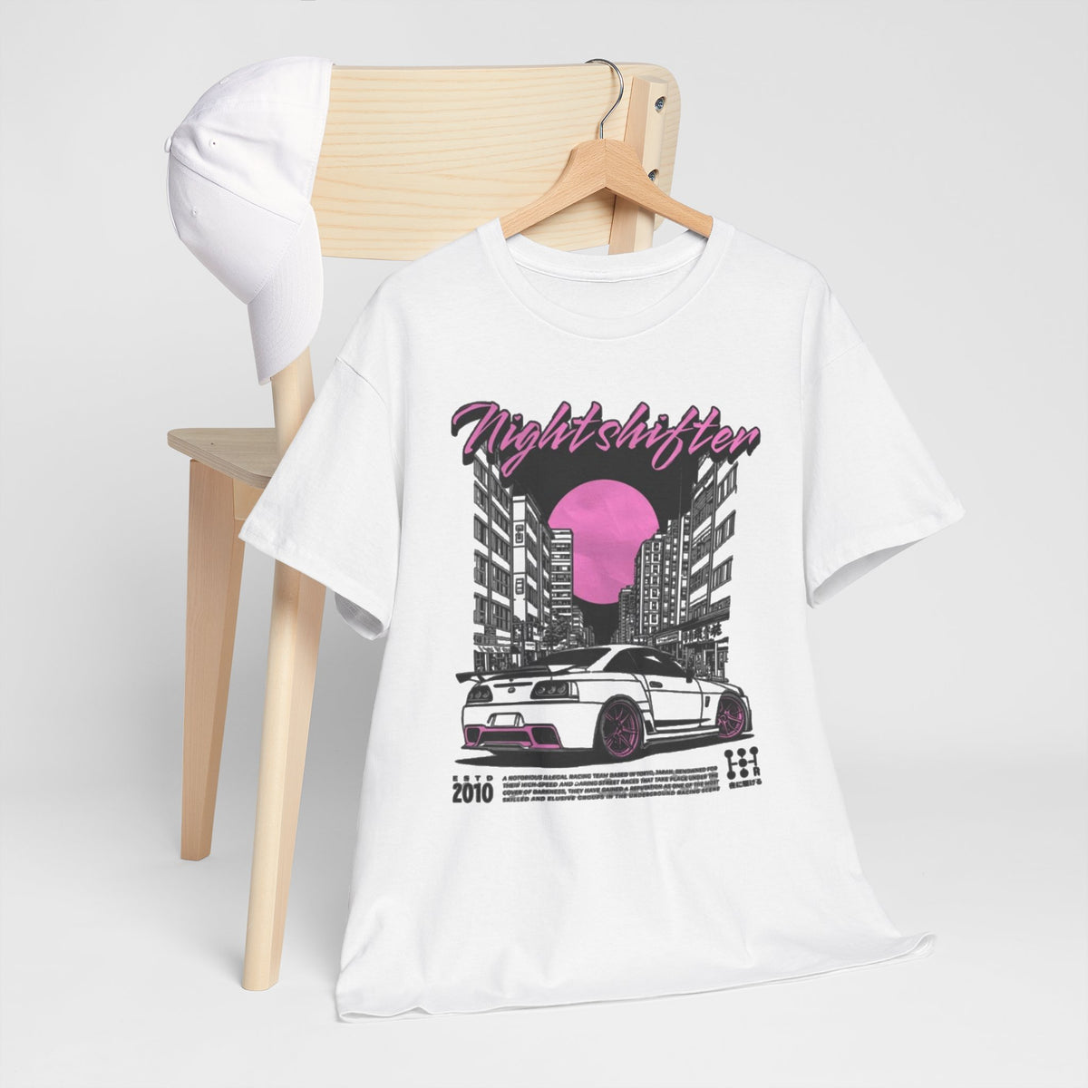 Night Shifter Tee — Retro Neon Racecar Streetwear