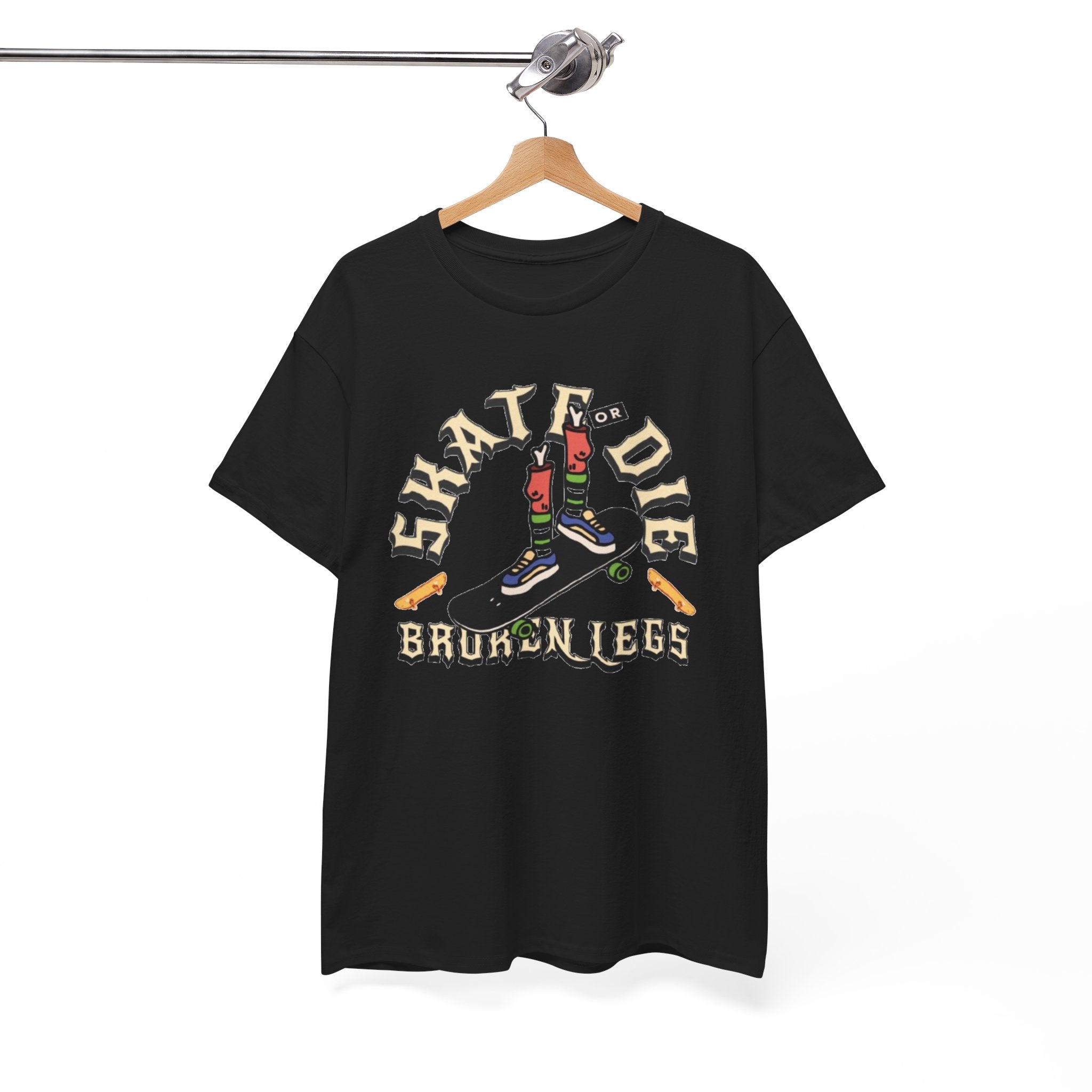 Skate or Die Broken Legs Graphic Tee - Vintage Skateboard Shirt