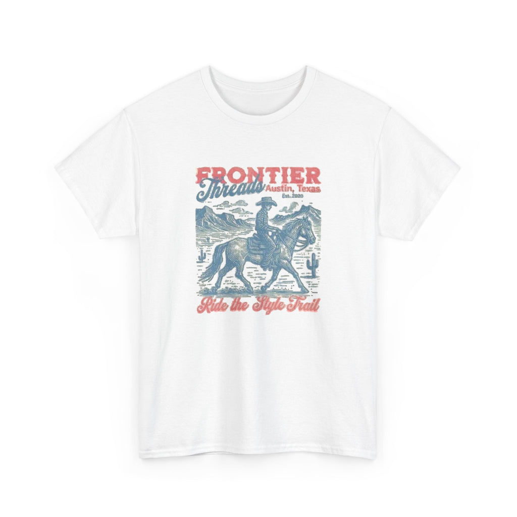 Frontier Trail Rider T-Shirt — Vintage Cowboy Western Graphic Tee