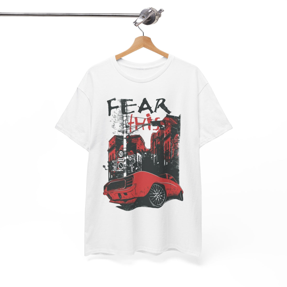 Retro Red Muscle Car City Street Racing T‑Shirt