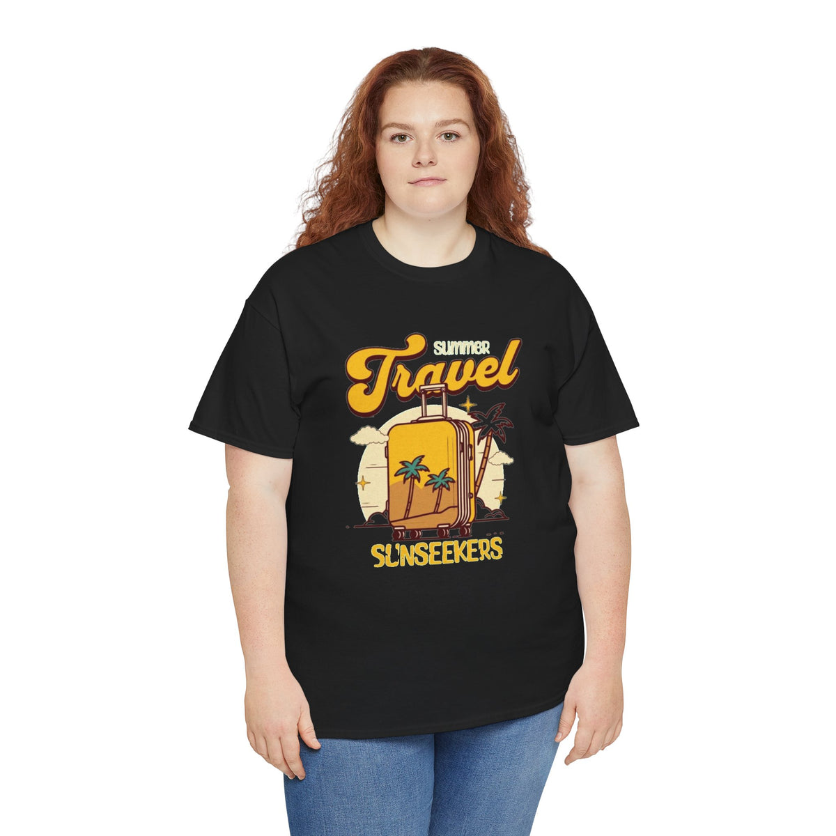Travel Sunseekers T‑Shirt — Retro Backpack Beach Vacation Tee