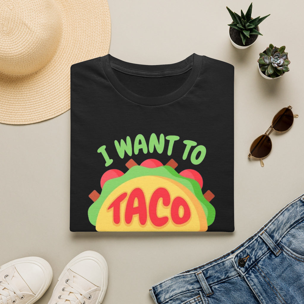 "I Want to Taco 'Bout It" Funny Taco Graphic Unisex T-Shirt
