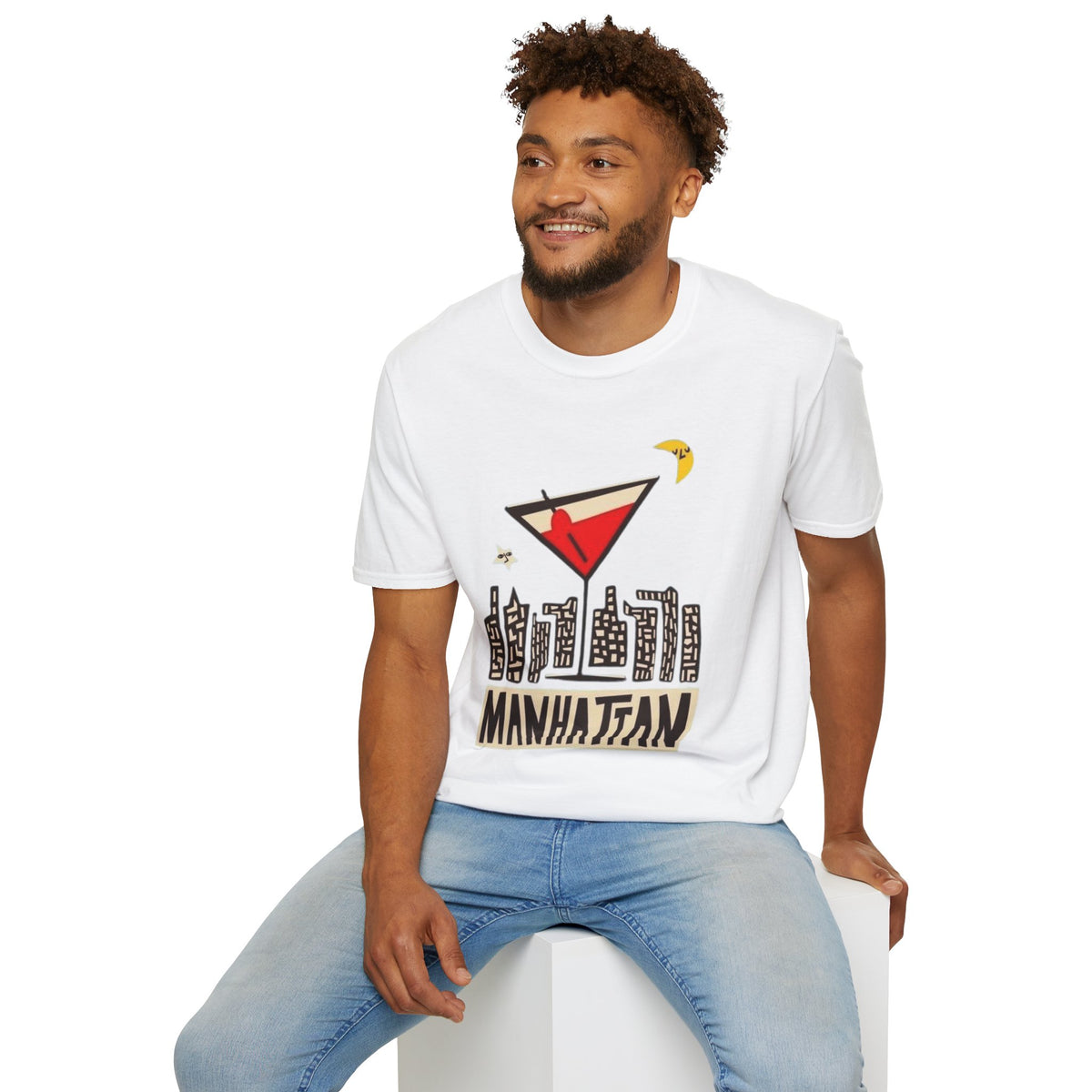 Manhattan Martini T-Shirt — NYC Skyline Cocktail Graphic Tee