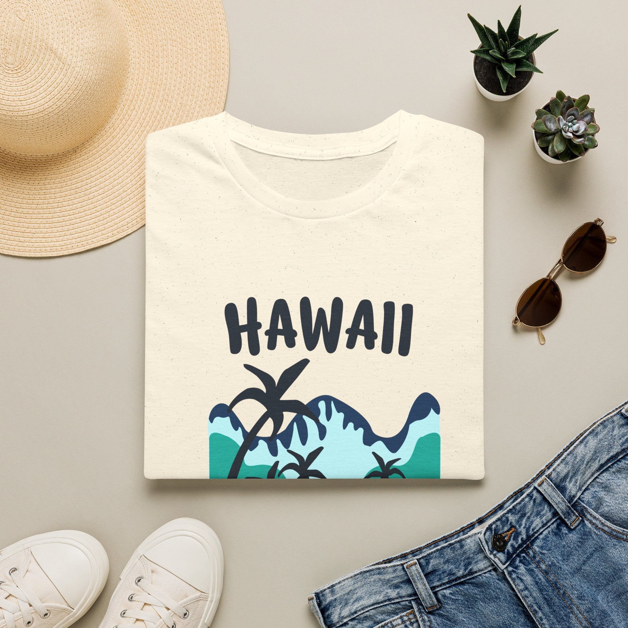 Hawaii Palm Beach T-Shirt — Tropical Sunset Graphic Tee