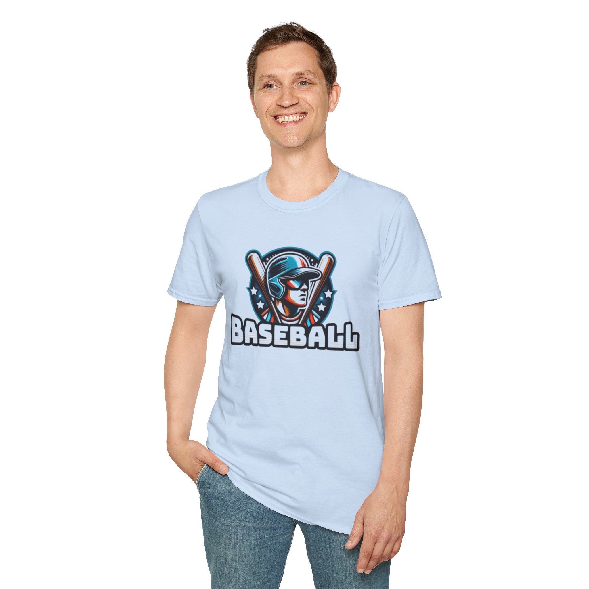 Baseball Player Graphic T-Shirt — Retro Helmet & Bats Sports Tee