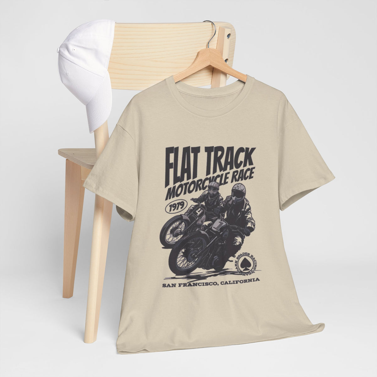 Flat Track Motorcycle Race Tee — Vintage San Francisco Moto Graphic T-Shirt
