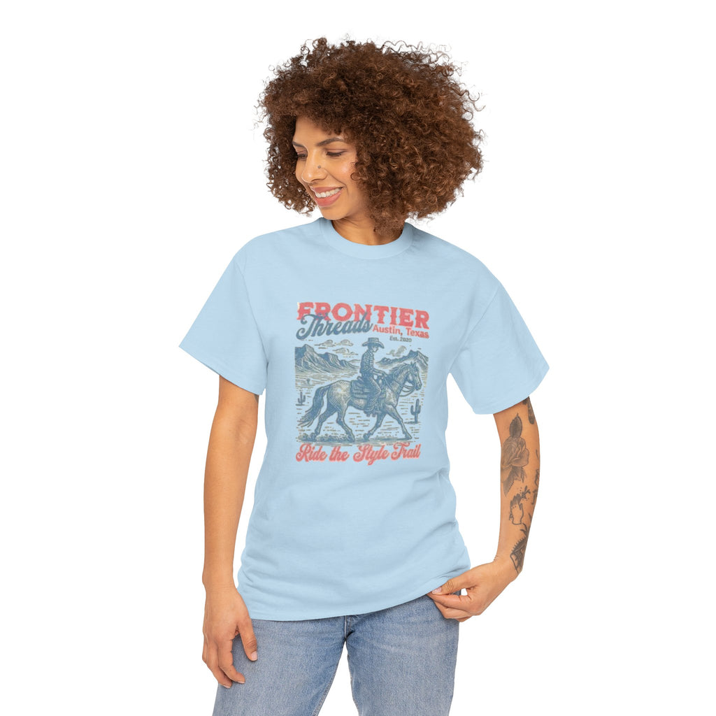 Frontier Trail Rider T-Shirt — Vintage Cowboy Western Graphic Tee