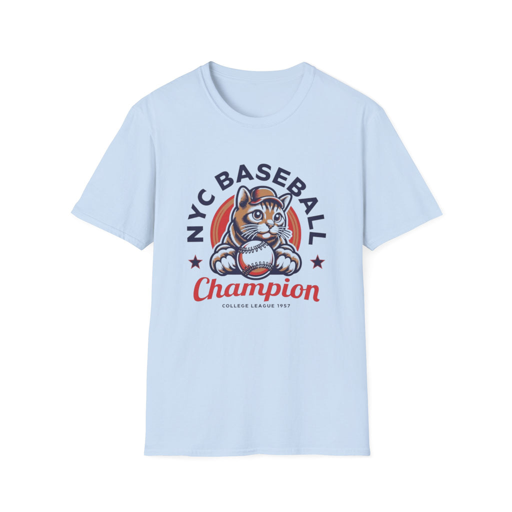 NYC Baseball Cat T‑Shirt — 'Champion' Vintage Team Tee