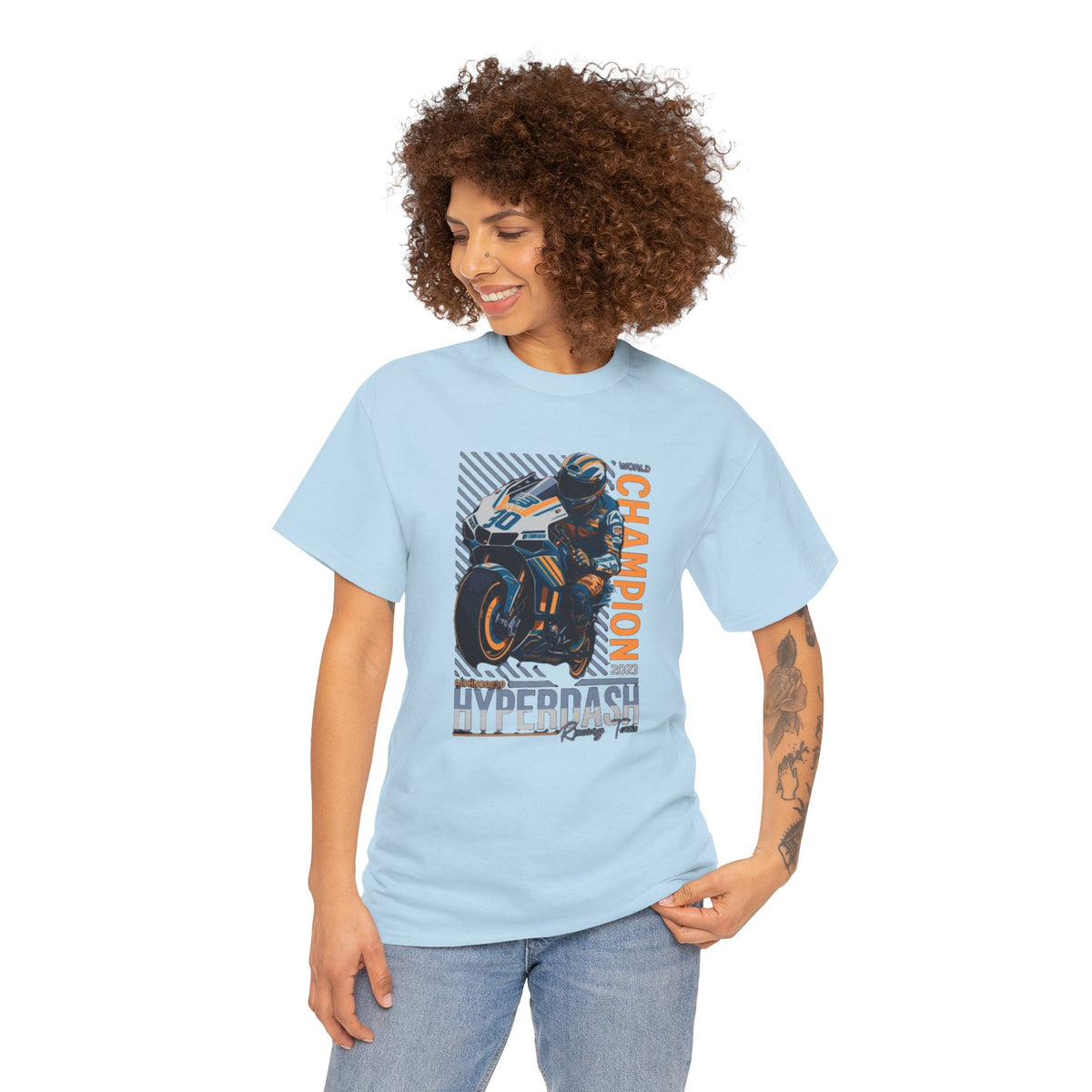 Motorcycle Champion Tee — Hyperdash Racing Graphic T‑Shirt