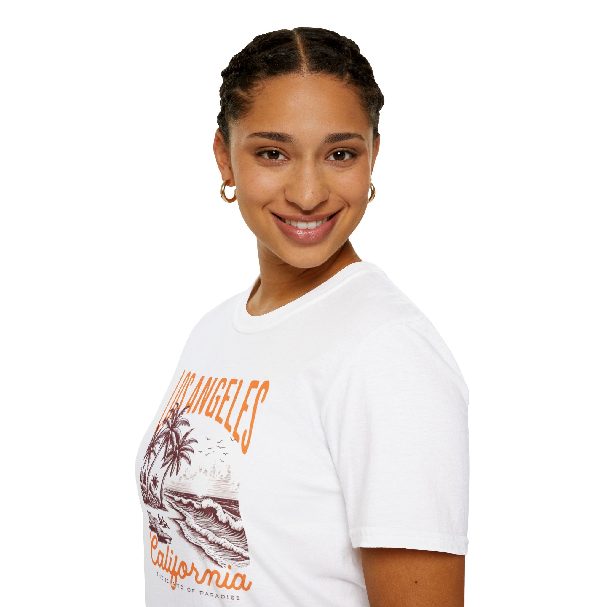 Los Angeles California Beach T-Shirt — Vintage Palm Tree Surf Sunset Tee