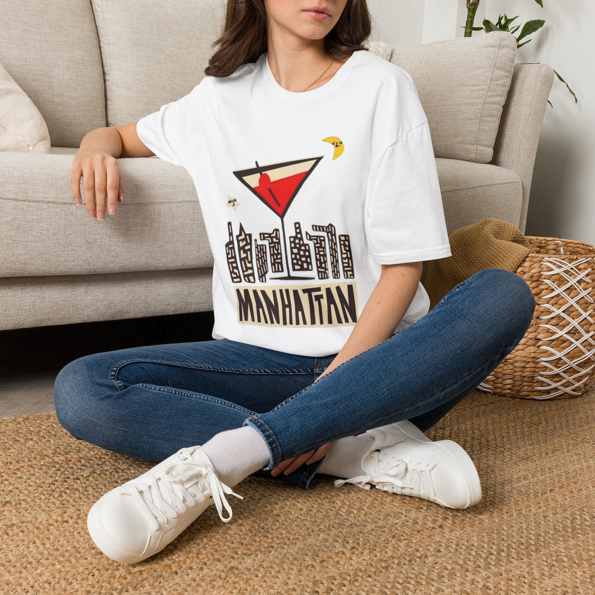 Manhattan Martini T-Shirt — NYC Skyline Cocktail Graphic Tee