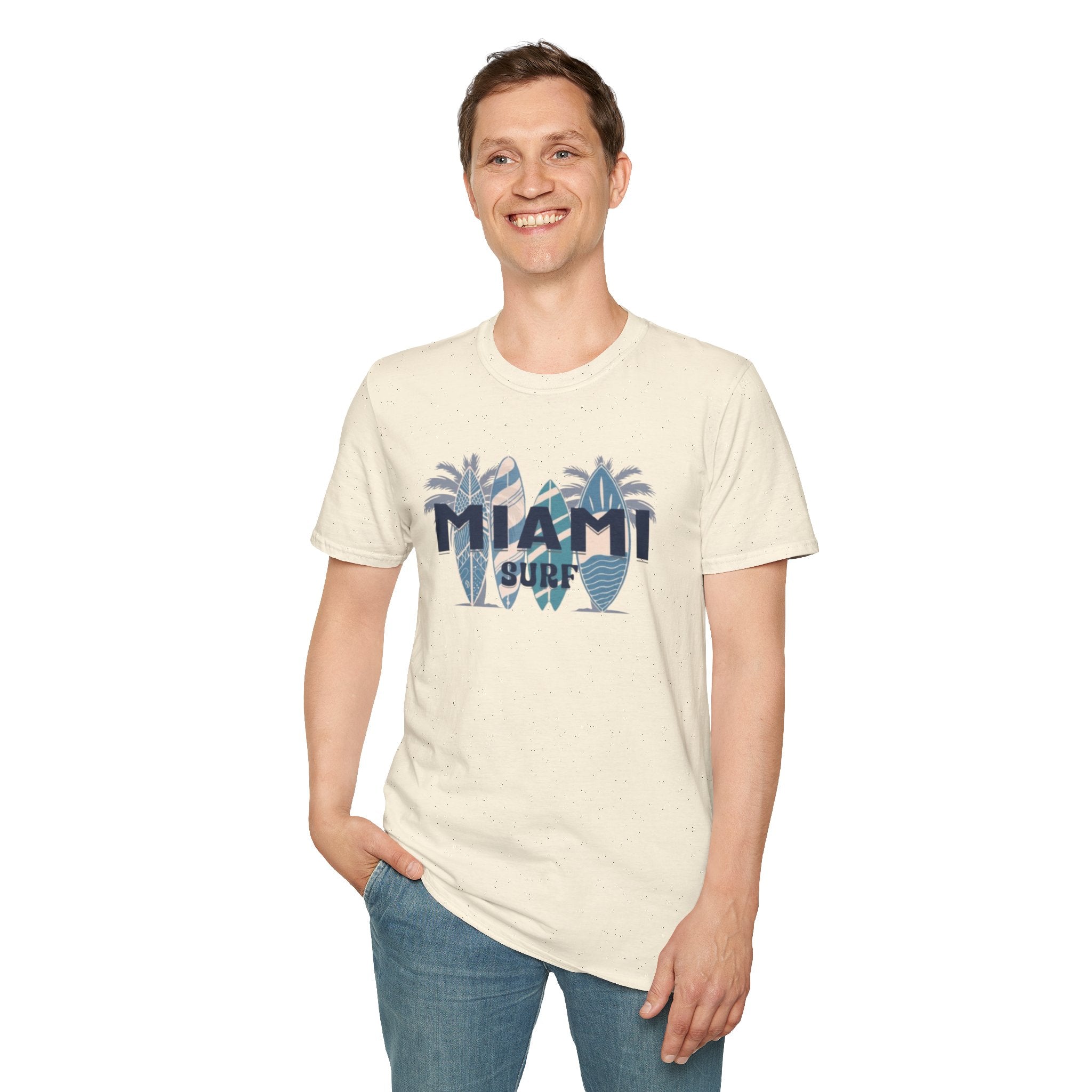 Miami Surf T-Shirt — Vintage Surfboard Palm Beach Tee