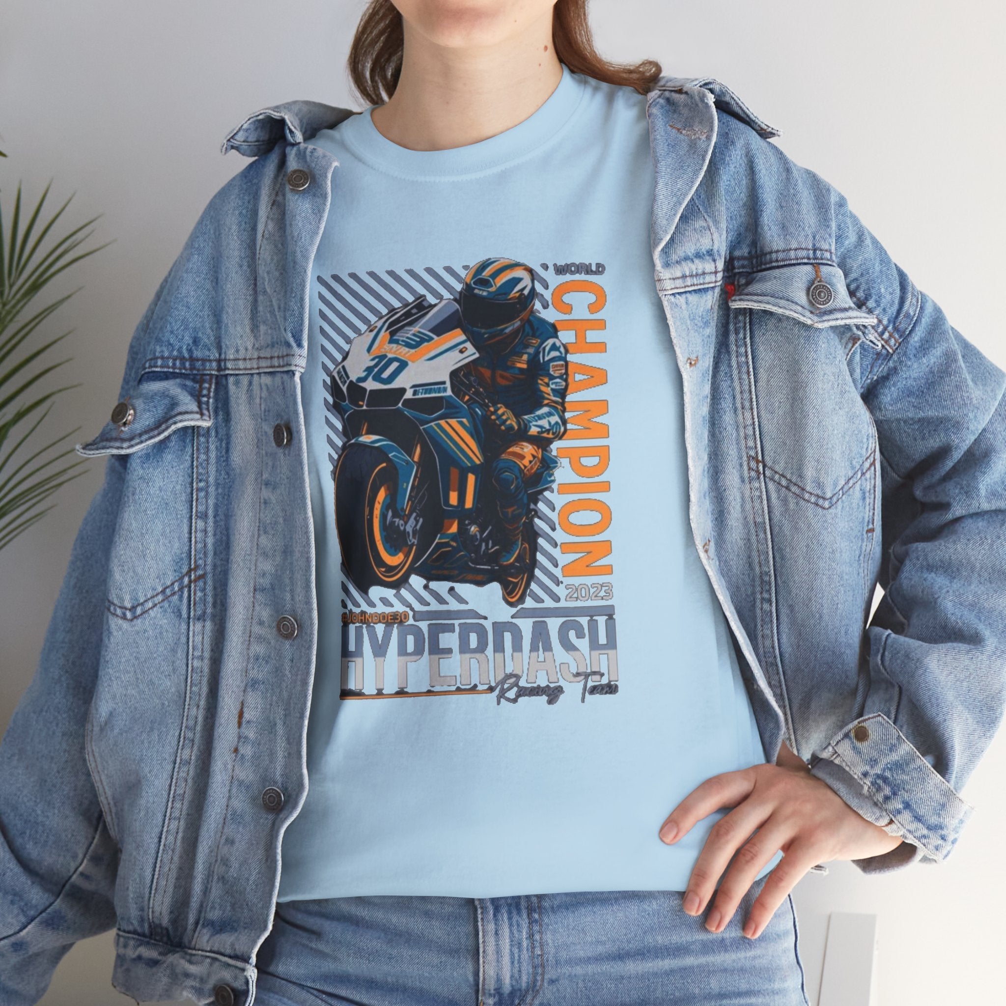 Motorcycle Champion Tee — Hyperdash Racing Graphic T‑Shirt
