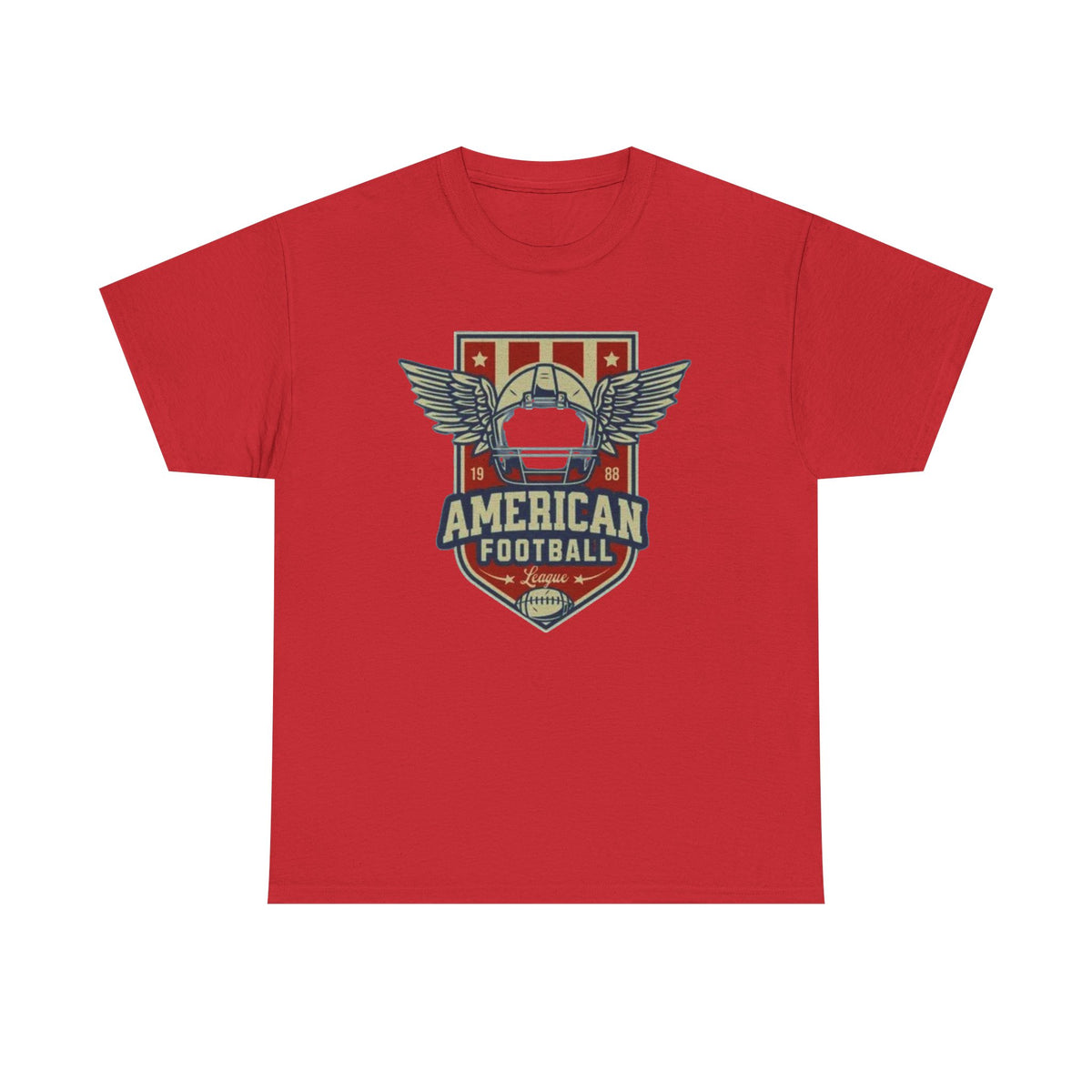 American Football Shield Tee — Vintage Helmet & Wings Graphic