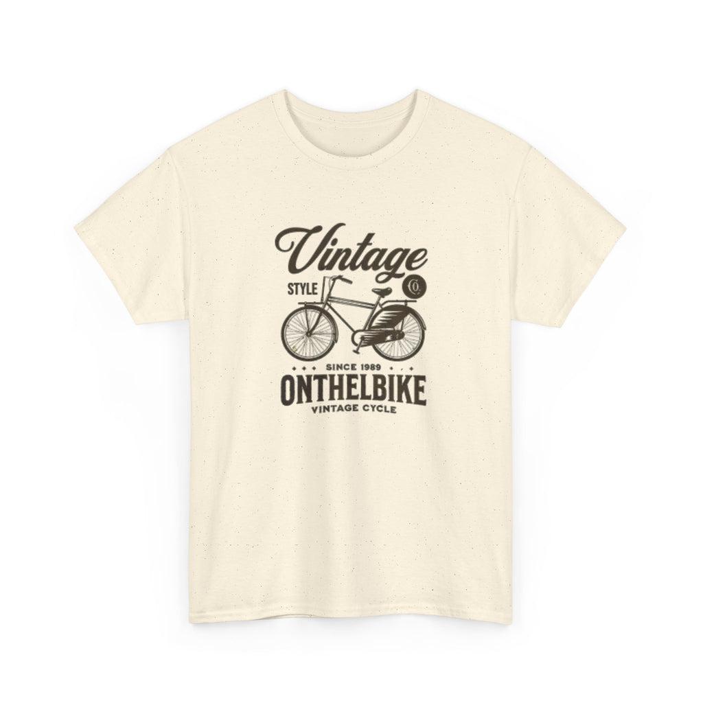 Vintage Bicycle Tee - "Vintage On The Bike" Retro Cycling Graphic T-Shirt
