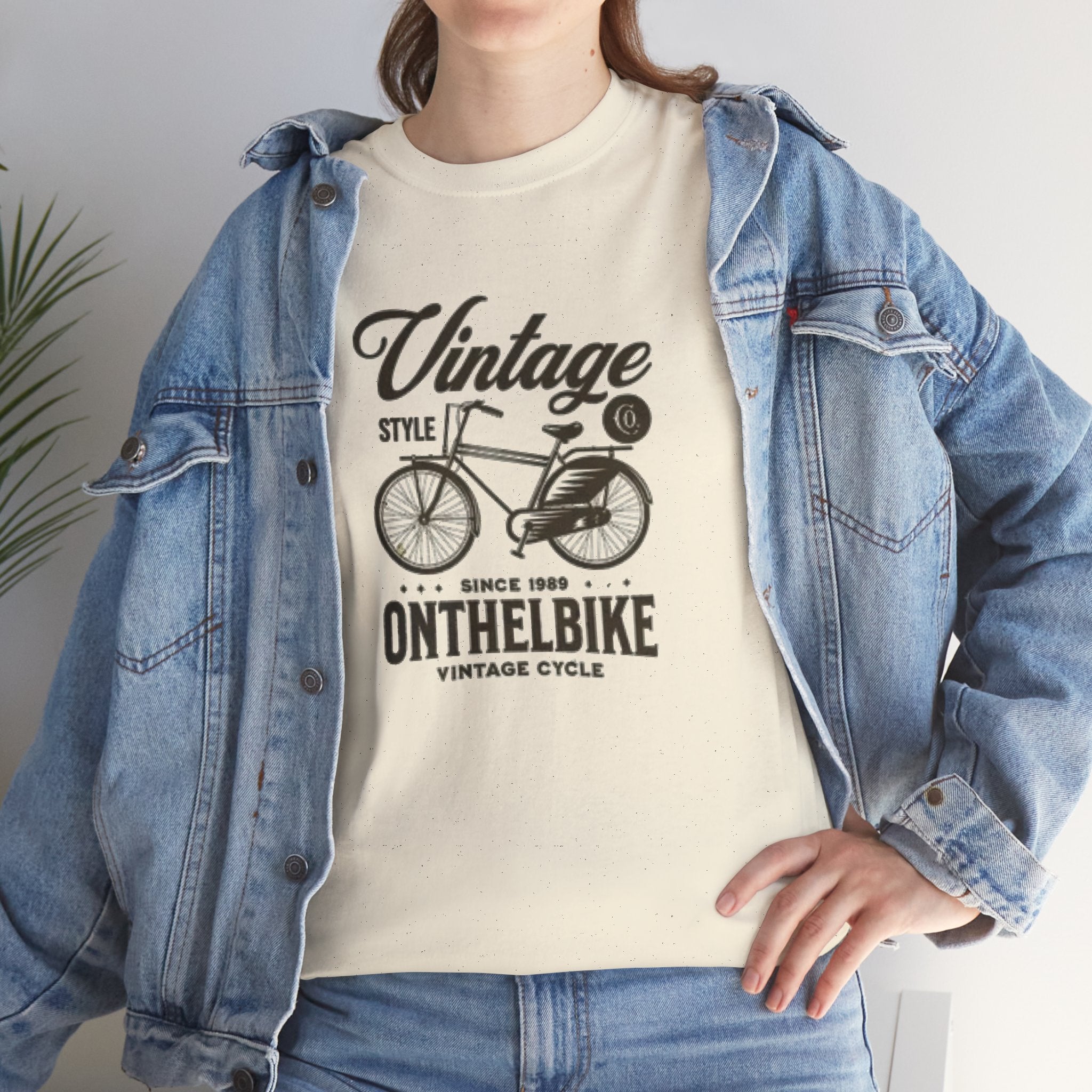Vintage Bicycle Tee - "Vintage On The Bike" Retro Cycling Graphic T-Shirt