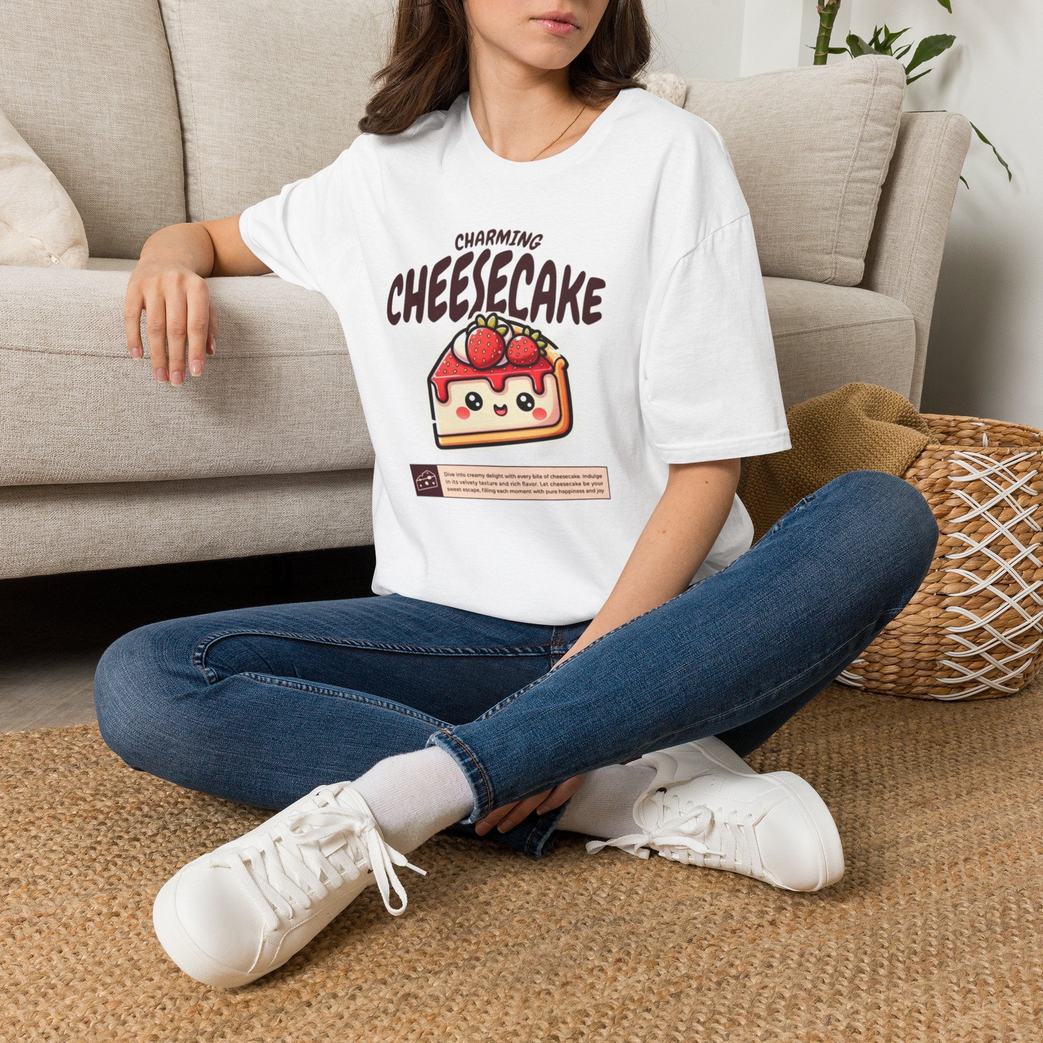 Cheesecake T-Shirt — Charming Kawaii Strawberry Slice Graphic Tee