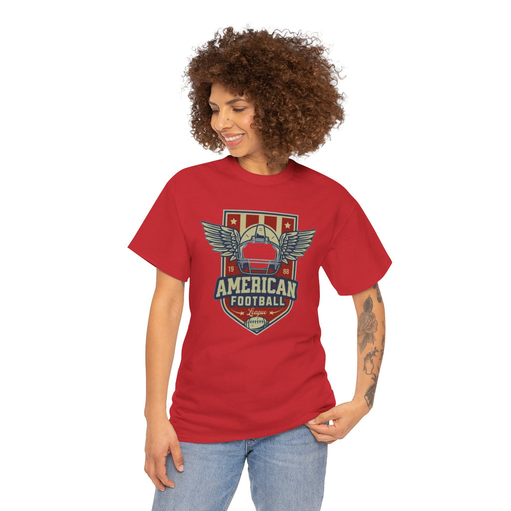 American Football Shield Tee — Vintage Helmet & Wings Graphic