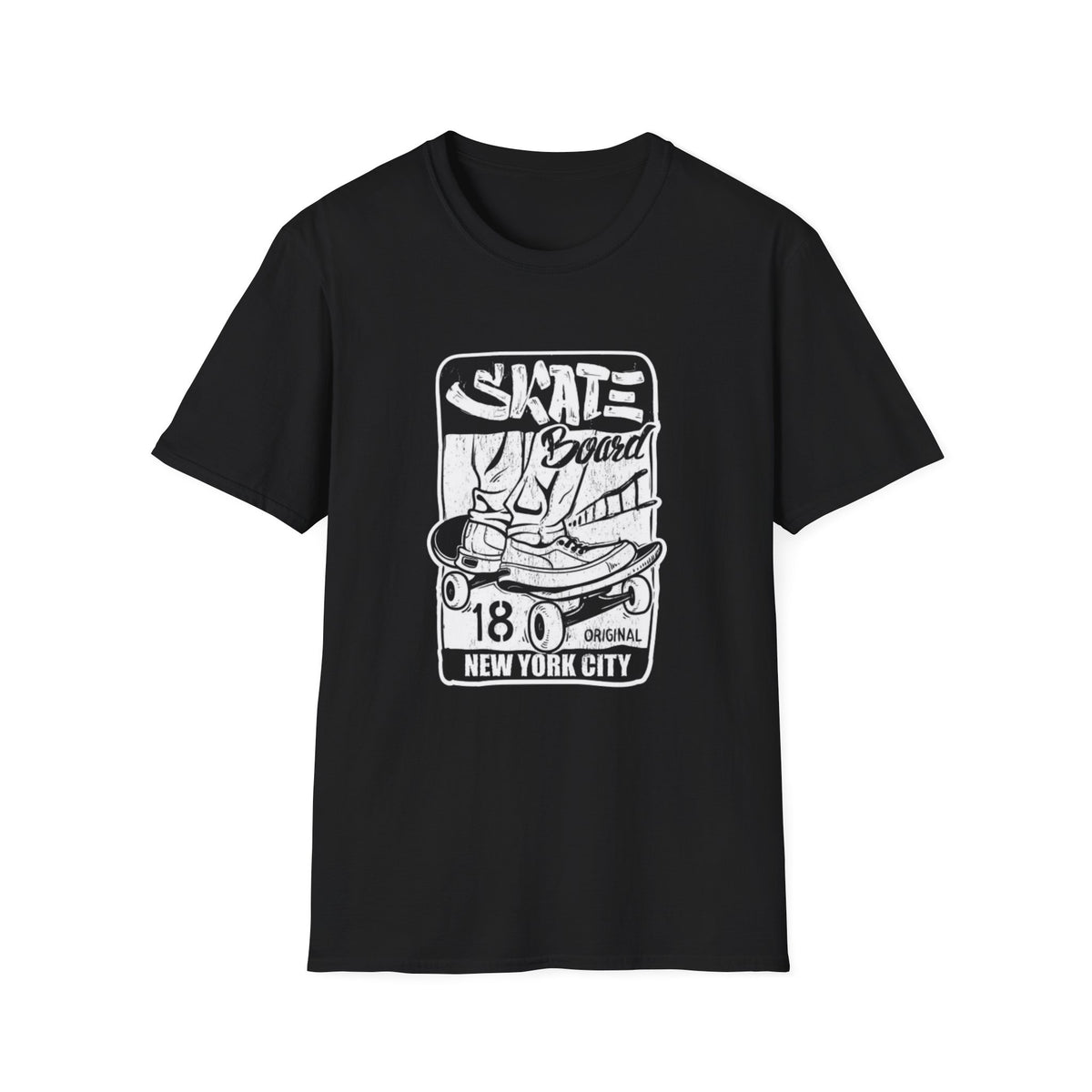 Skateboard Graphic T‑Shirt — NYC Skate Crew Vintage Logo