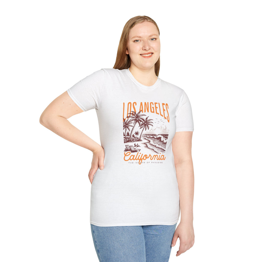 Los Angeles California Beach T-Shirt — Vintage Palm Tree Surf Sunset Tee