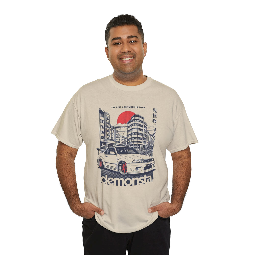 JDM Skyline Car Tee — "demonsta" Japanese Street Racing Graphic Shirt