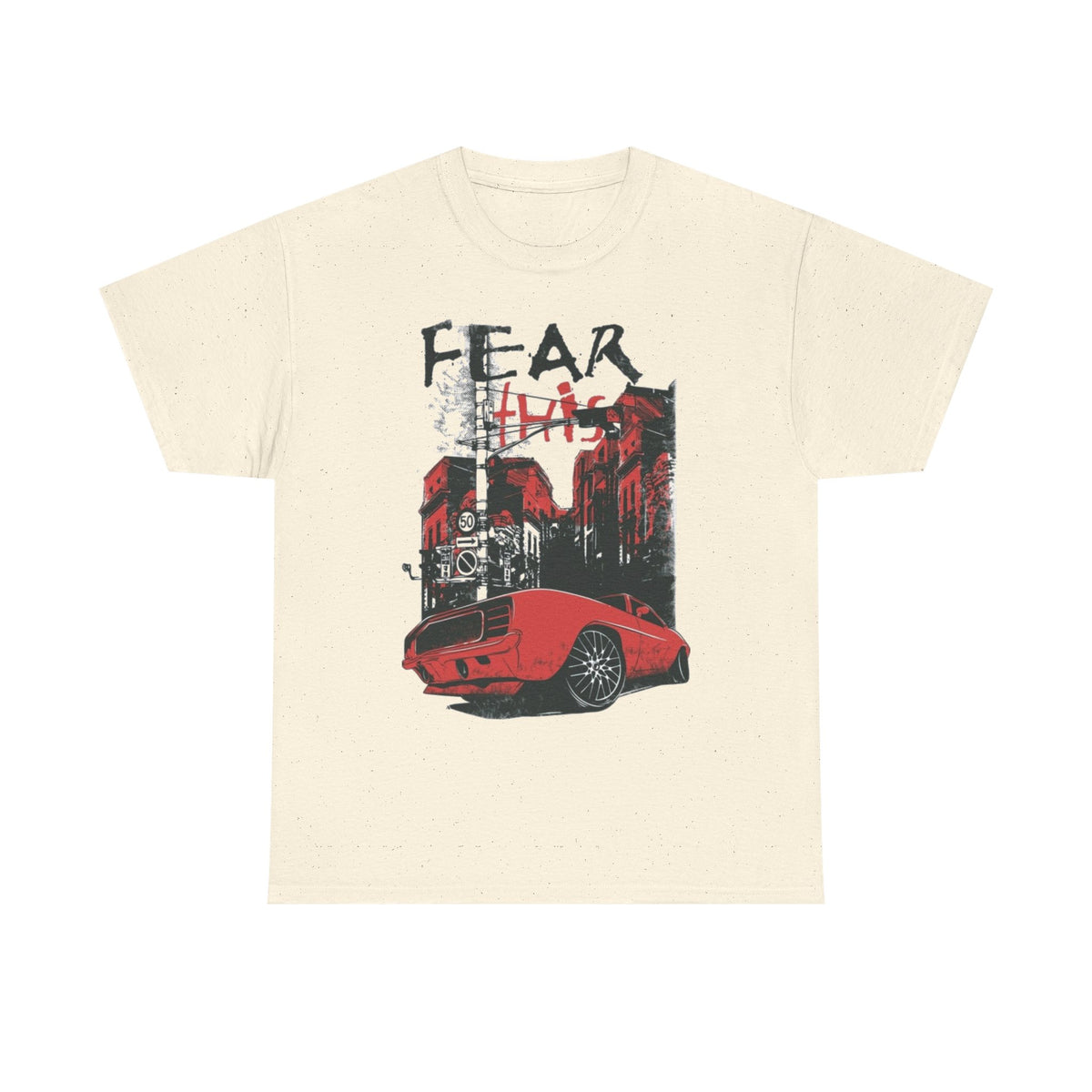 Retro Red Muscle Car City Street Racing T‑Shirt