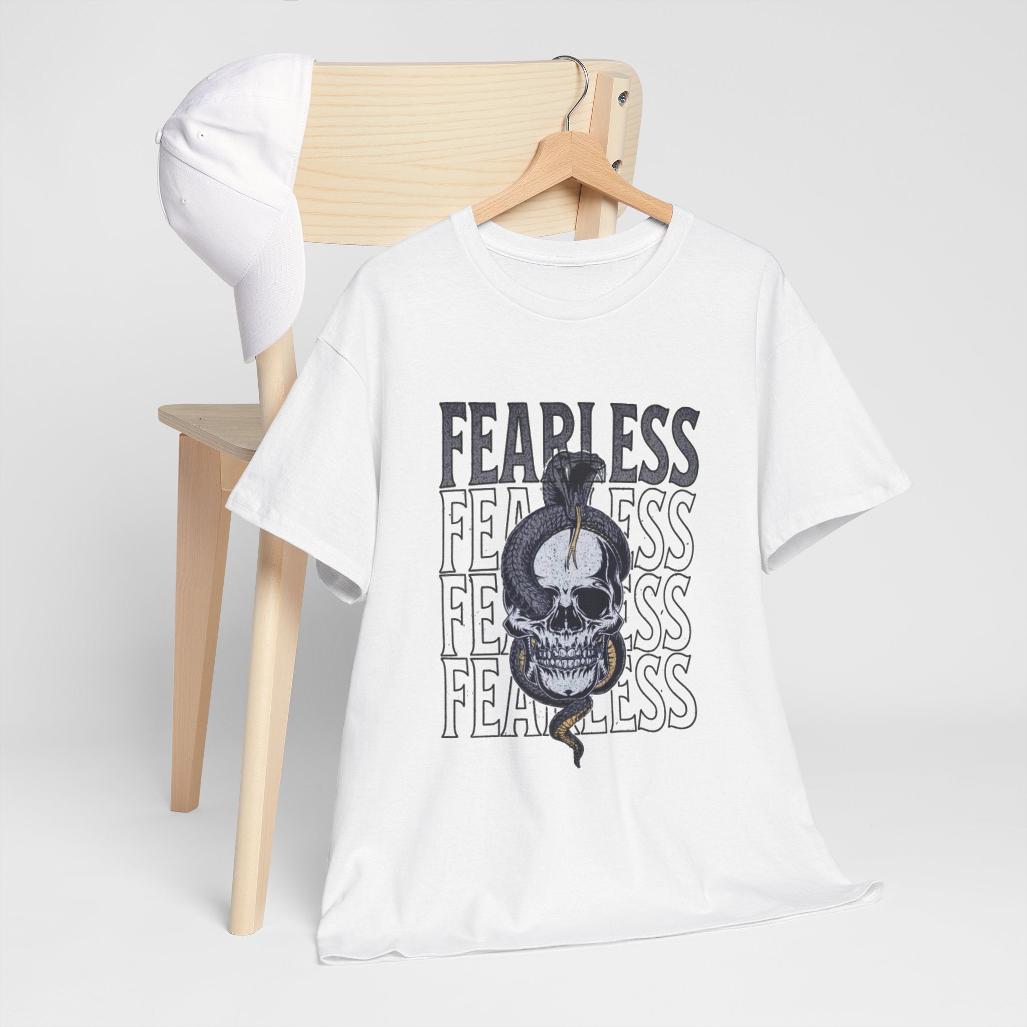Fearless Skull Snake Tee — Gothic Graphic Skull T‑Shirt
