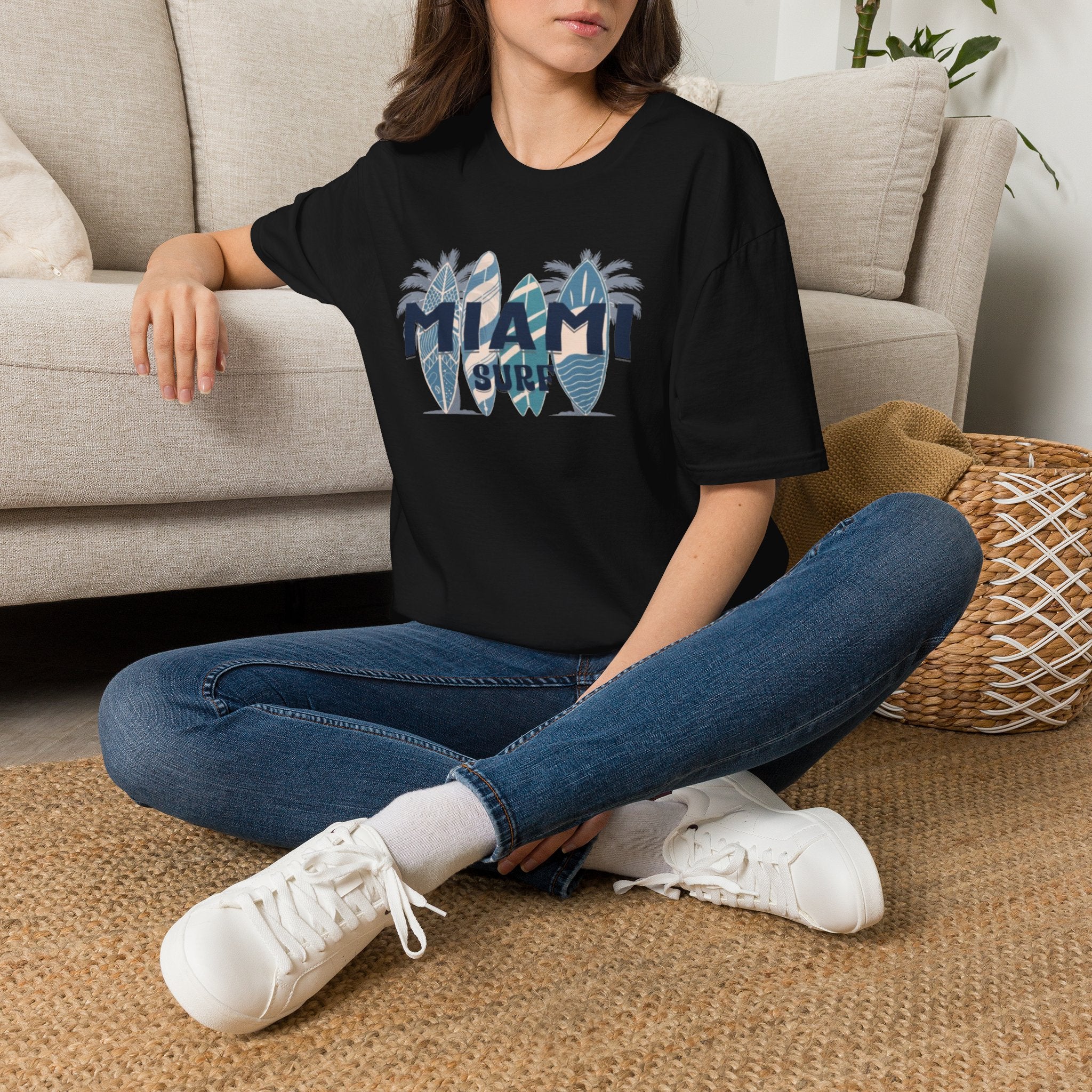 Miami Surf T-Shirt — Vintage Surfboard Palm Beach Tee