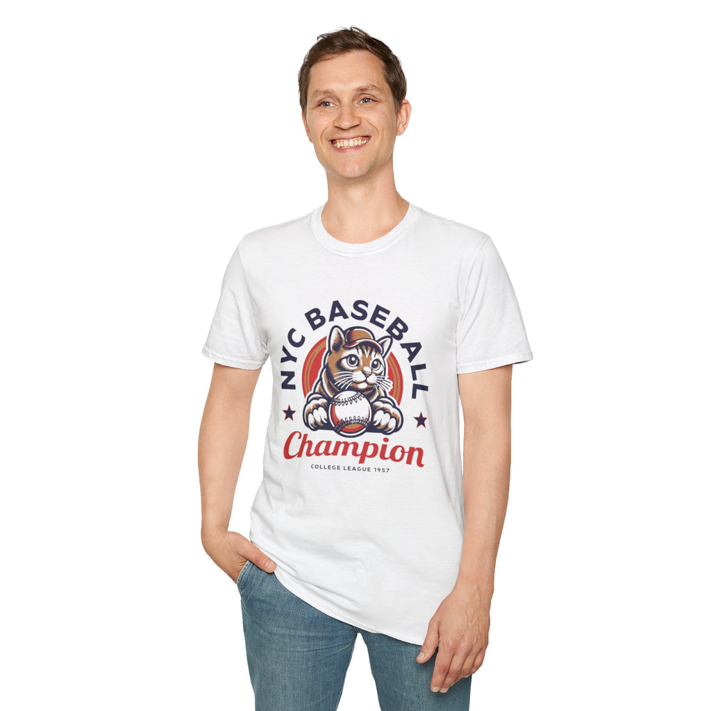 NYC Baseball Cat T‑Shirt — 'Champion' Vintage Team Tee