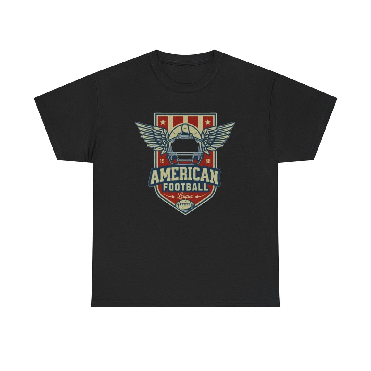 American Football Shield Tee — Vintage Helmet & Wings Graphic