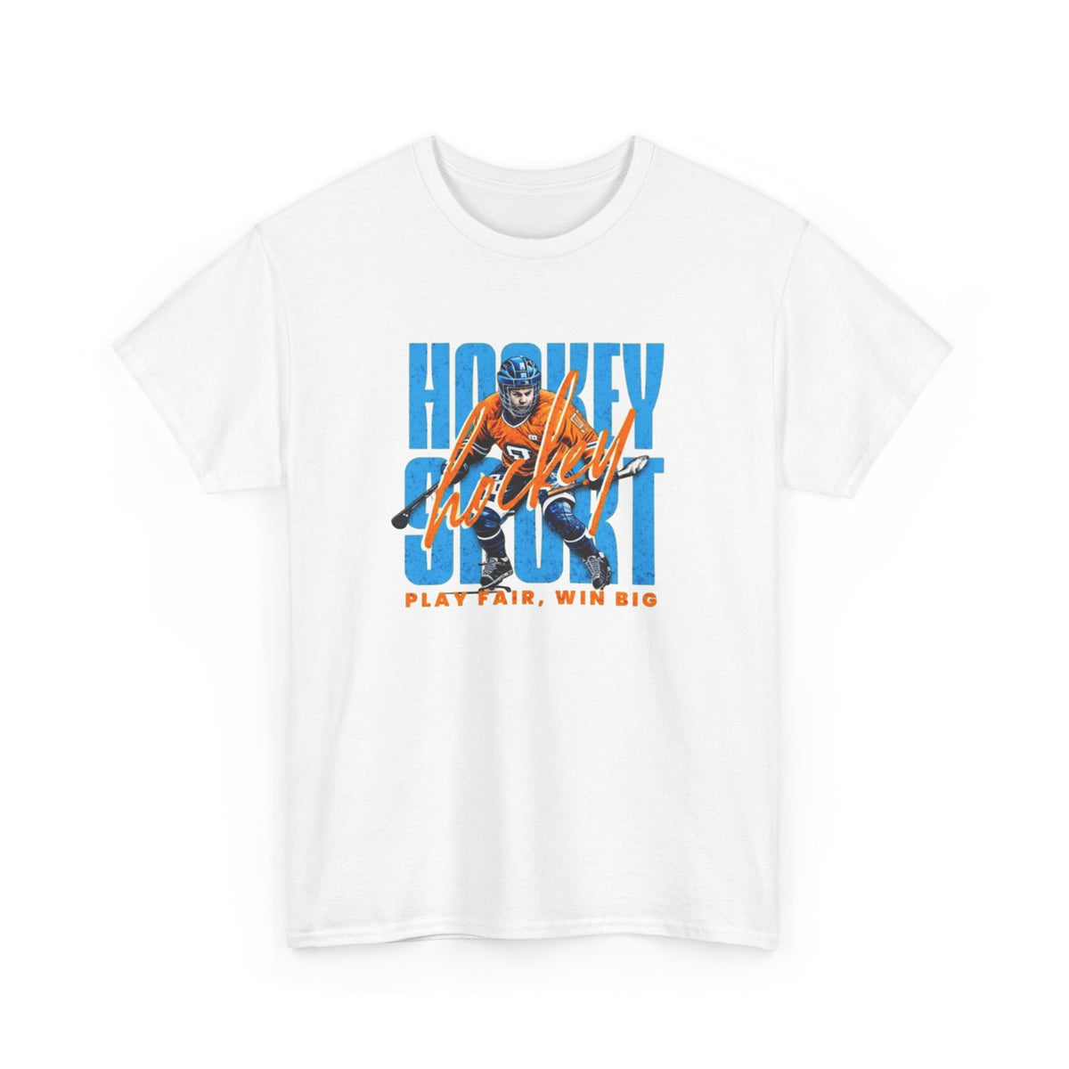 Hockey Spirit Tee — 'Play Fair, Win Big' Retro Hockey Player T-Shirt