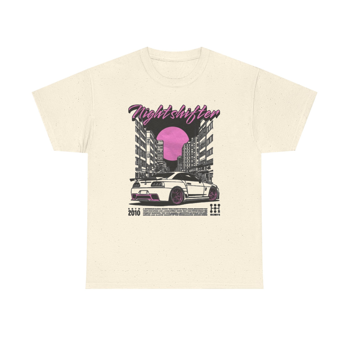 Night Shifter Tee — Retro Neon Racecar Streetwear