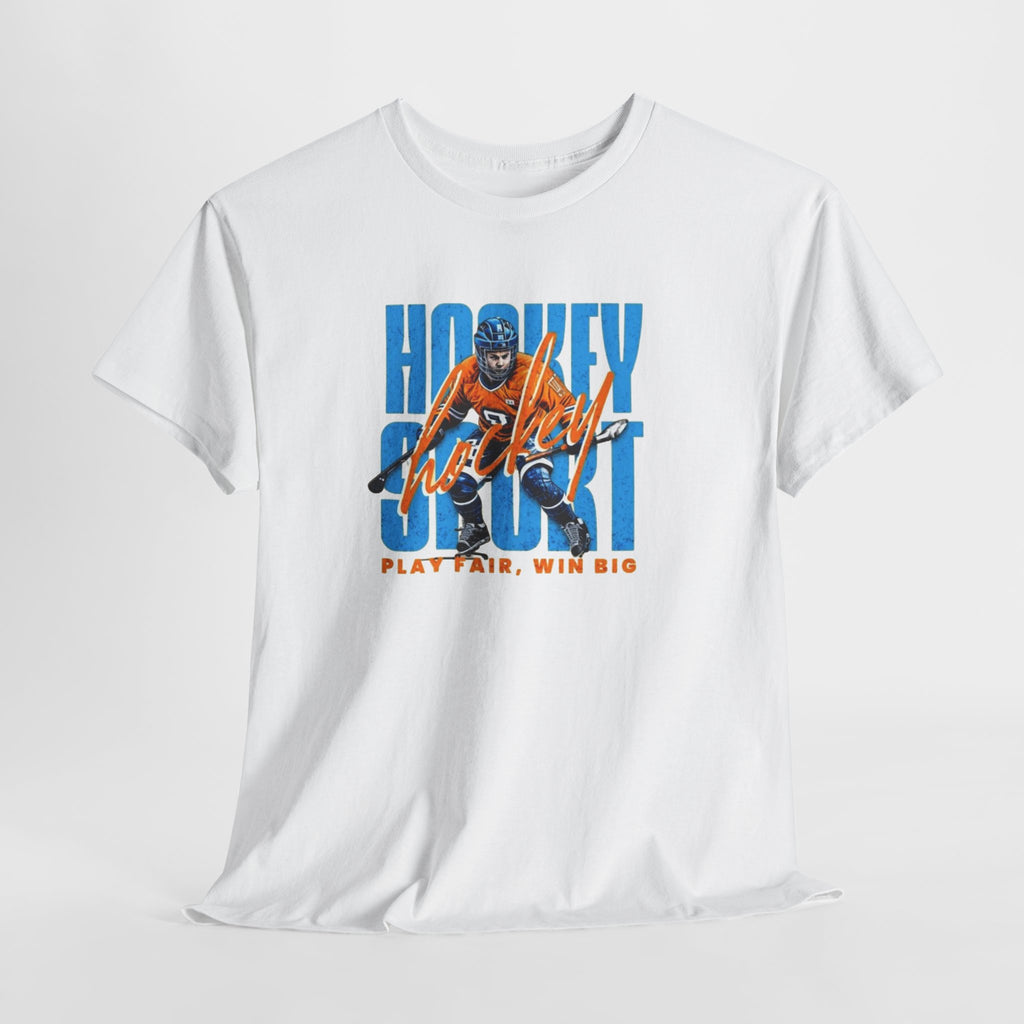 Hockey Spirit Tee — 'Play Fair, Win Big' Retro Hockey Player T-Shirt